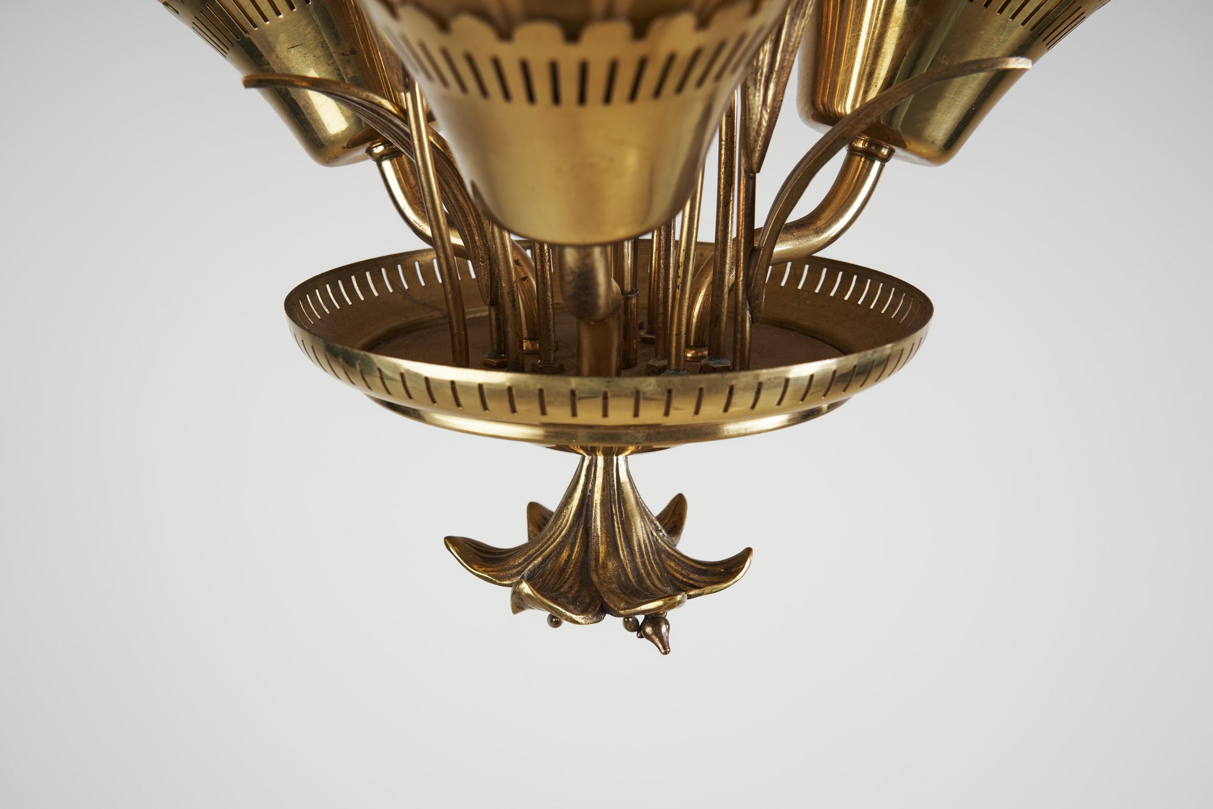 Swedish Ceiling Lamp by Bröderna Malmströms Metallvarufabrik Malmö, Sweden 1950s 11