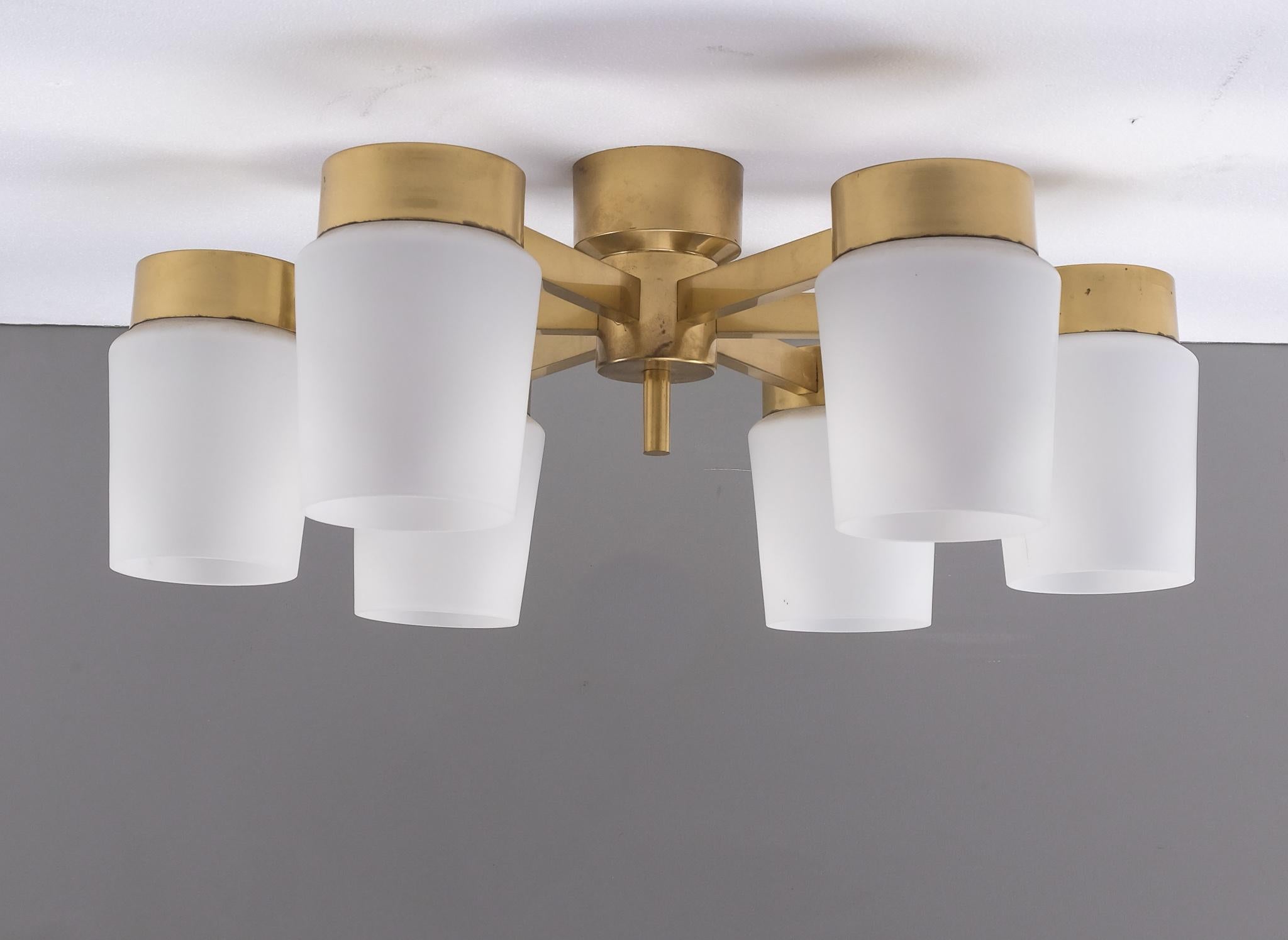 Set of 2 Swedish Ceiling Lamps by Fagerhults, 1960s In Good Condition For Sale In Stockholm, SE