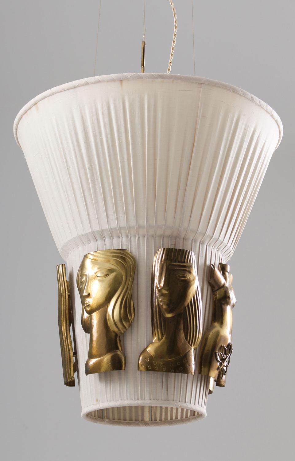 Swedish Ceiling Lamp by Hans Bergström for Ateljé Lyktan, 1940s In Good Condition In Karlstad, SE