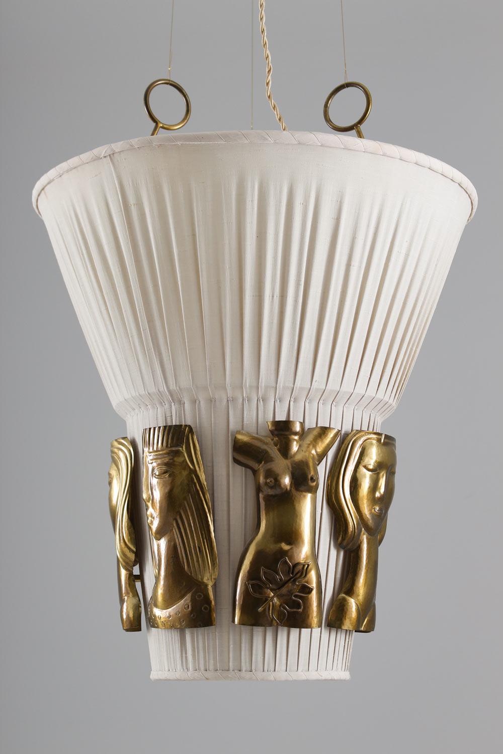 Swedish Ceiling Lamp by Hans Bergström for Ateljé Lyktan, 1940s 2