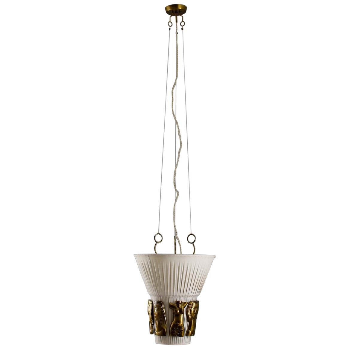 Swedish Ceiling Lamp by Hans Bergström for Atelj�é Lyktan, 1940s