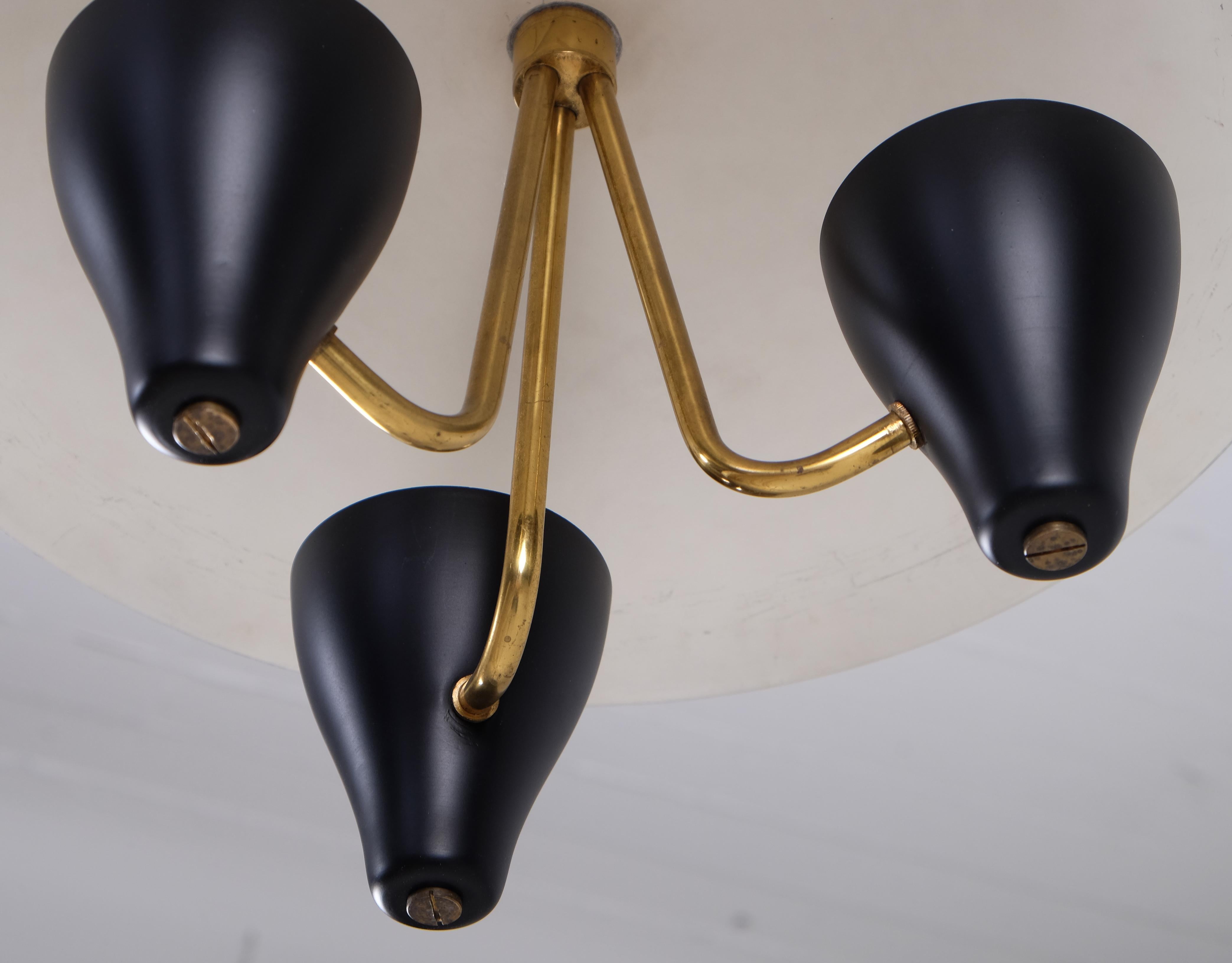 Brass Swedish Ceiling Light, 1950s For Sale