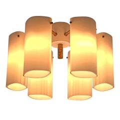 Swedish Ceiling Light in Glass, Brass and Metal, 1960s