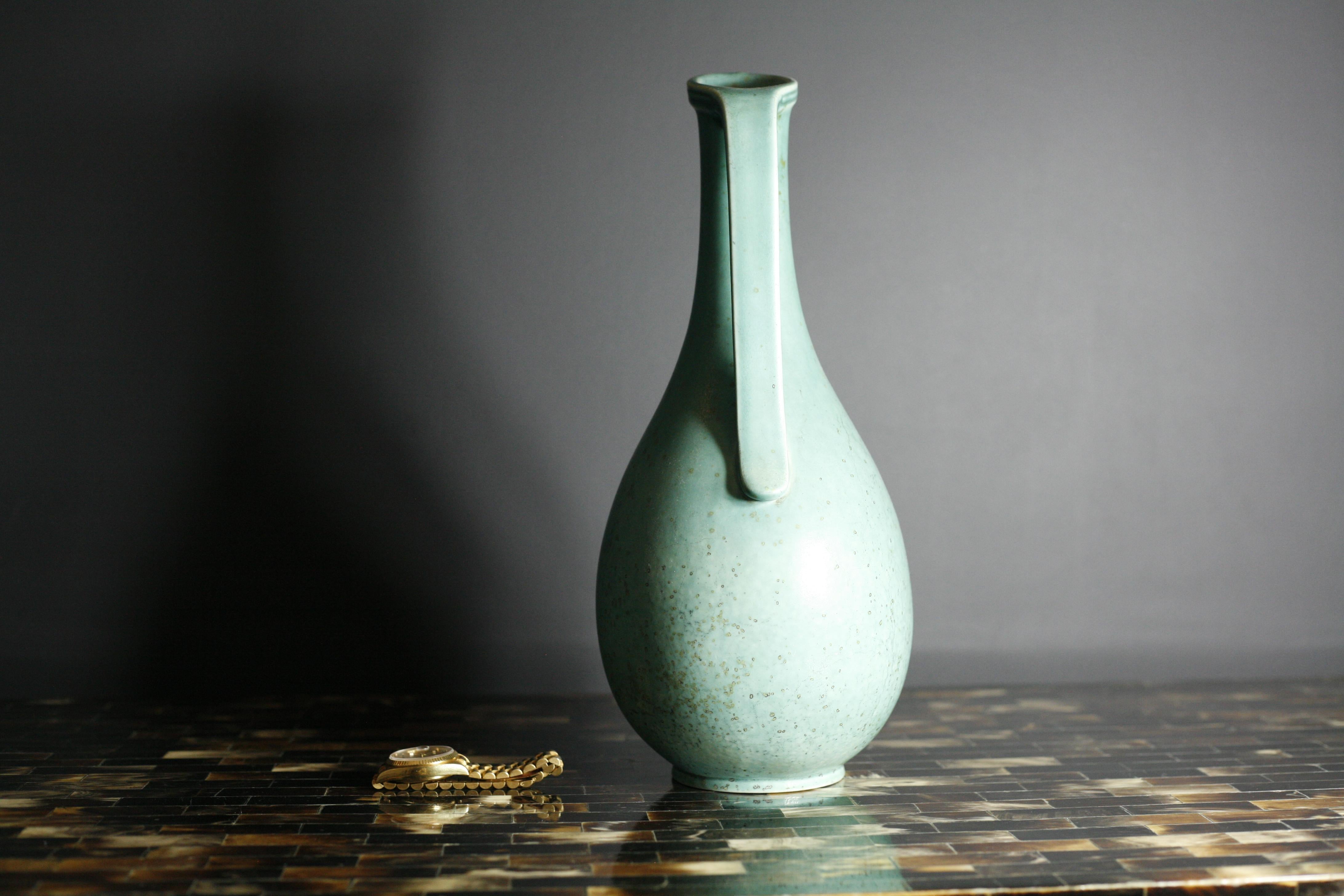 Classical Roman Swedish Ceramic Vase by Gunnar Nylund, Rörstrand, Sweden, 1950 For Sale