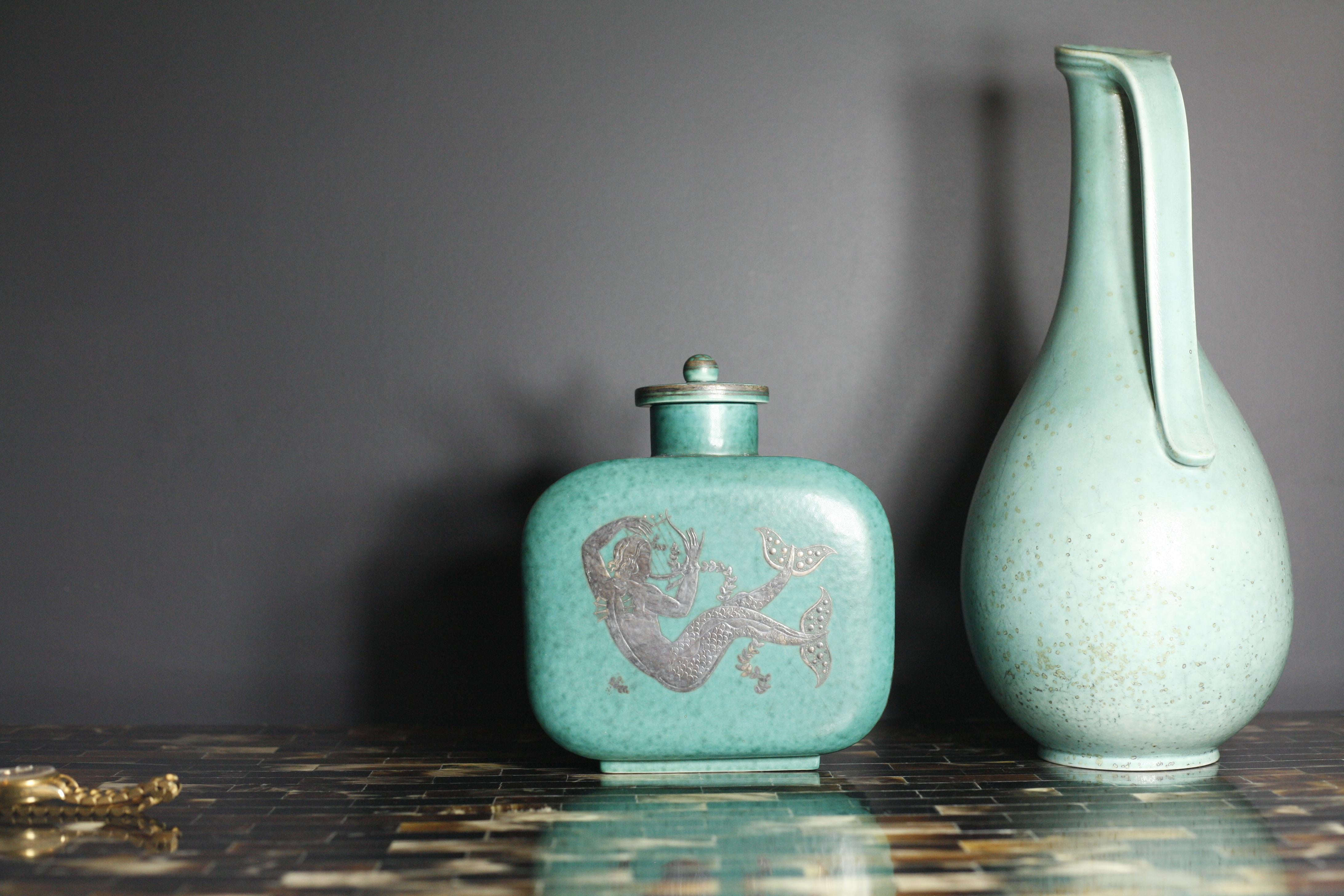 Hand-Crafted Swedish Ceramic Vase by Gunnar Nylund, Rörstrand, Sweden, 1950 For Sale