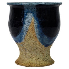 Swedish ceramic Vase in Blue and Beige by Inger Persson for Rörstrand, 1960s