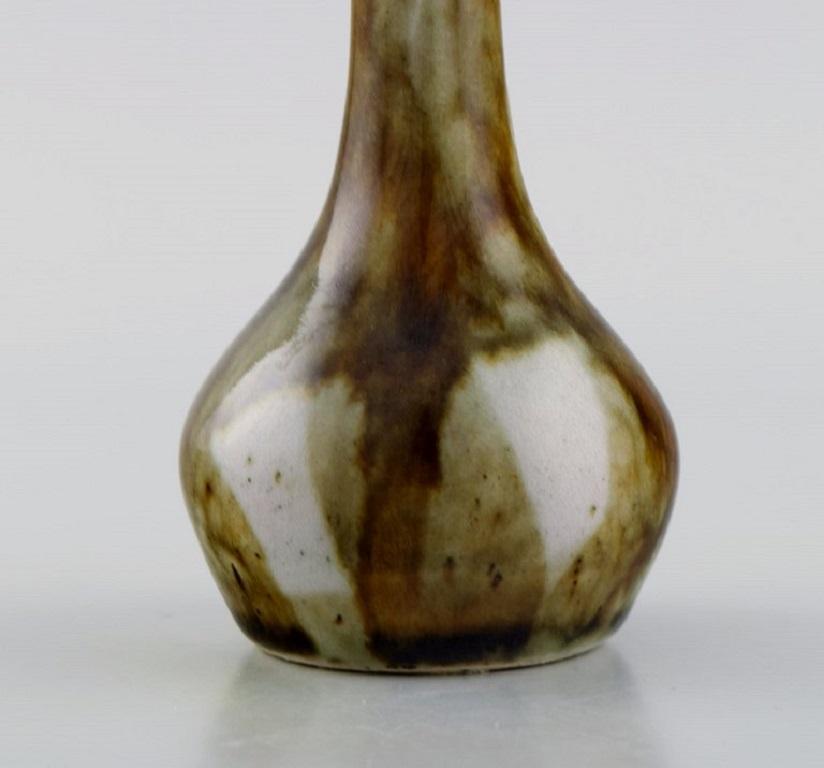 Scandinavian Modern Swedish Ceramicist, Unique Vase in Glazed Stoneware, 1980s For Sale