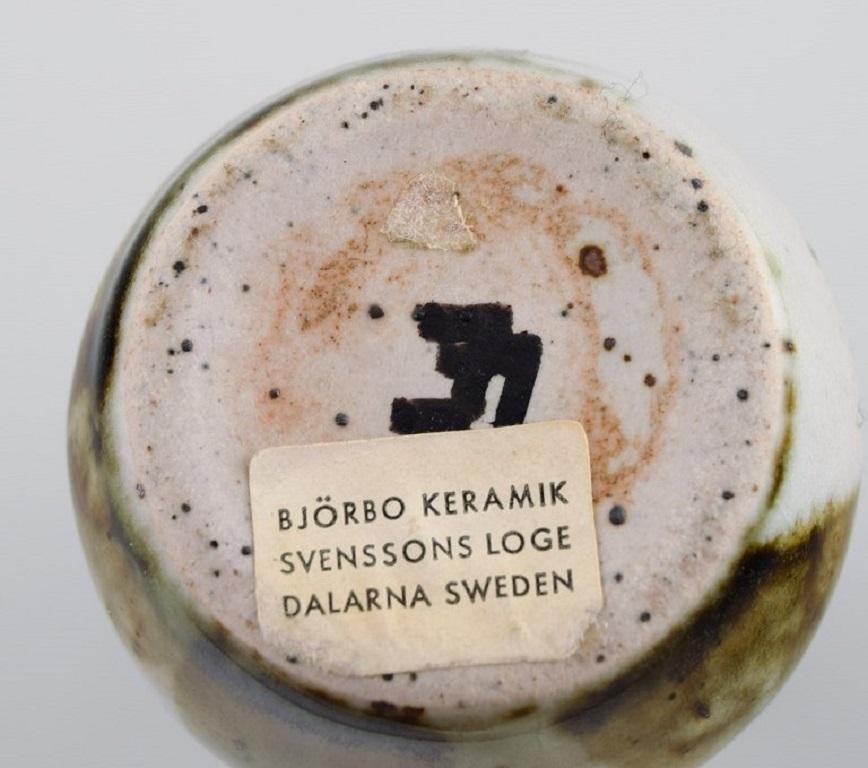 Late 20th Century Swedish Ceramicist, Unique Vase in Glazed Stoneware, 1980s For Sale