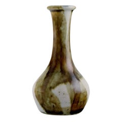 Swedish Ceramicist, Unique Vase in Glazed Stoneware, 1980s