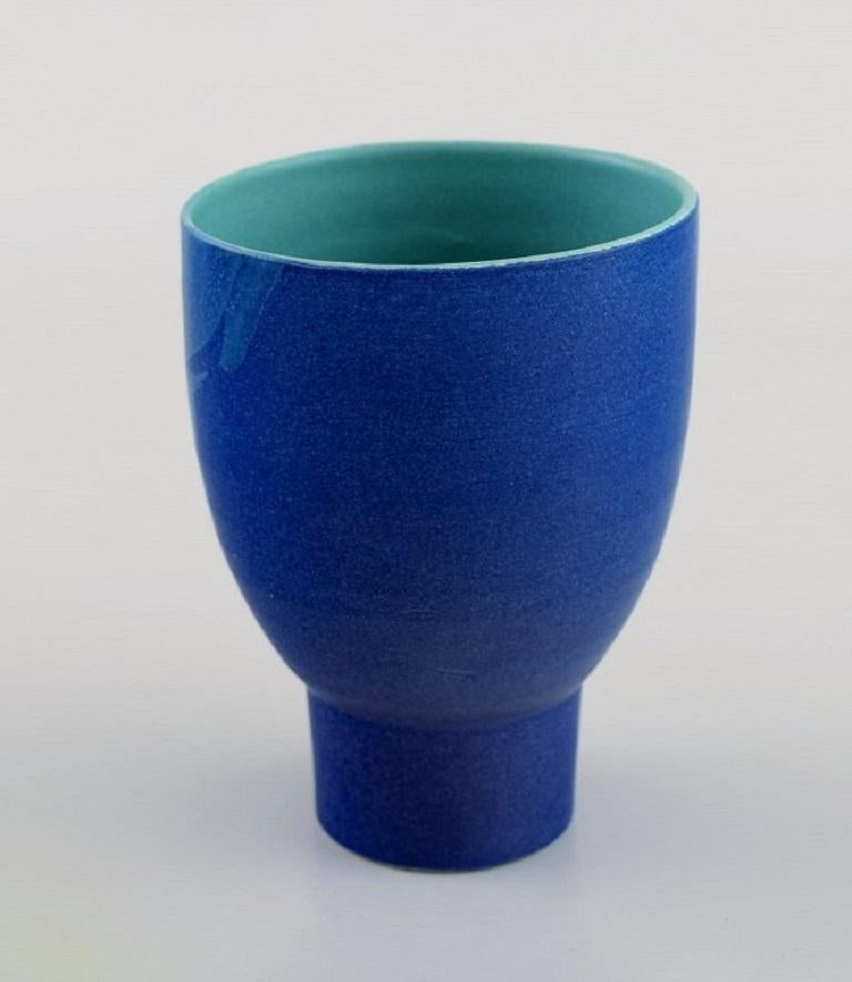 Swedish Ceramicist, Unique Vase in Hand-Painted and Glazed Ceramics In Excellent Condition In Copenhagen, DK