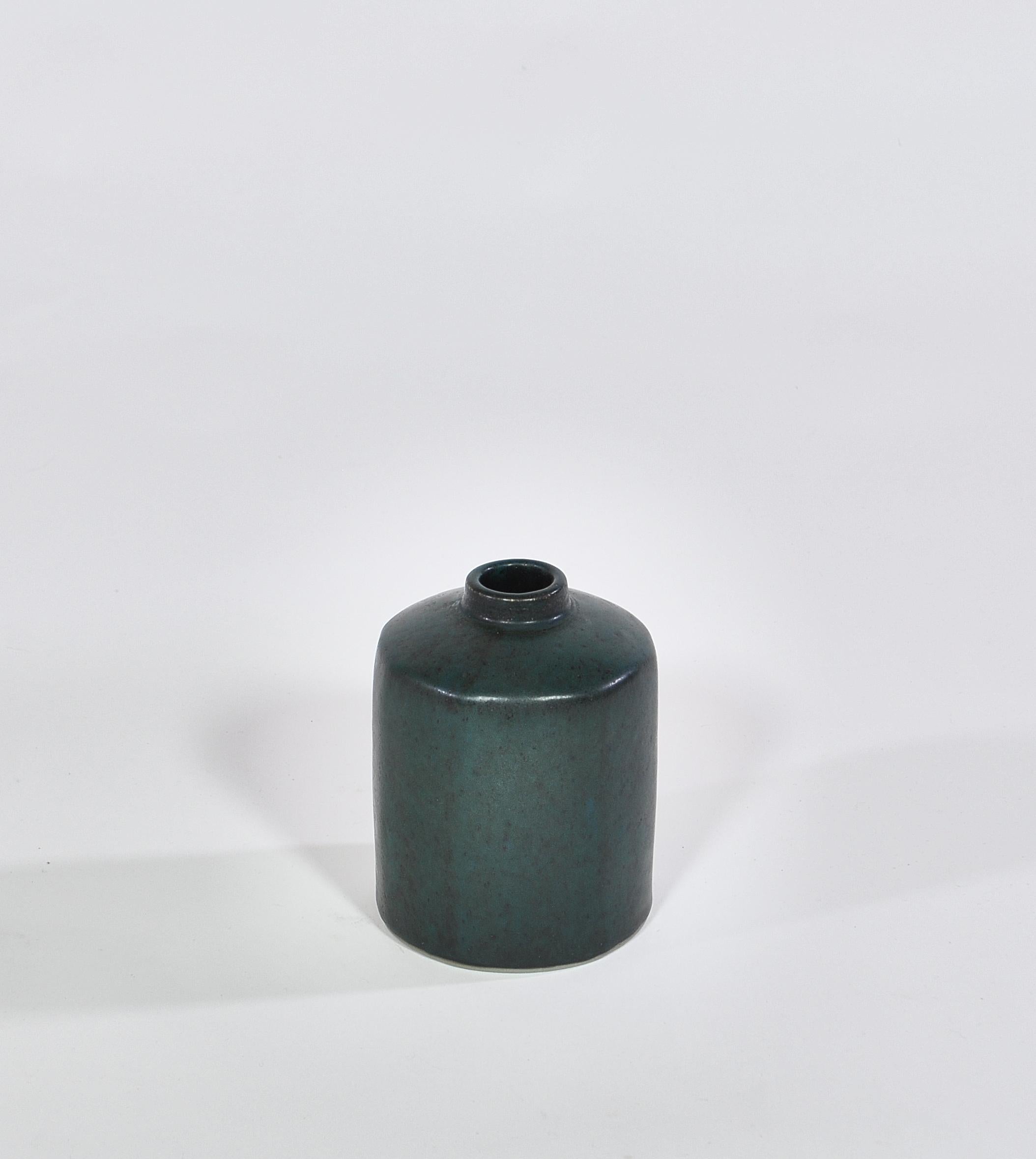 Swedish Ceramics Dark Green Vase by Carl-Harry Staalhane for Rörstrand, 1960s In Excellent Condition In Odense, DK