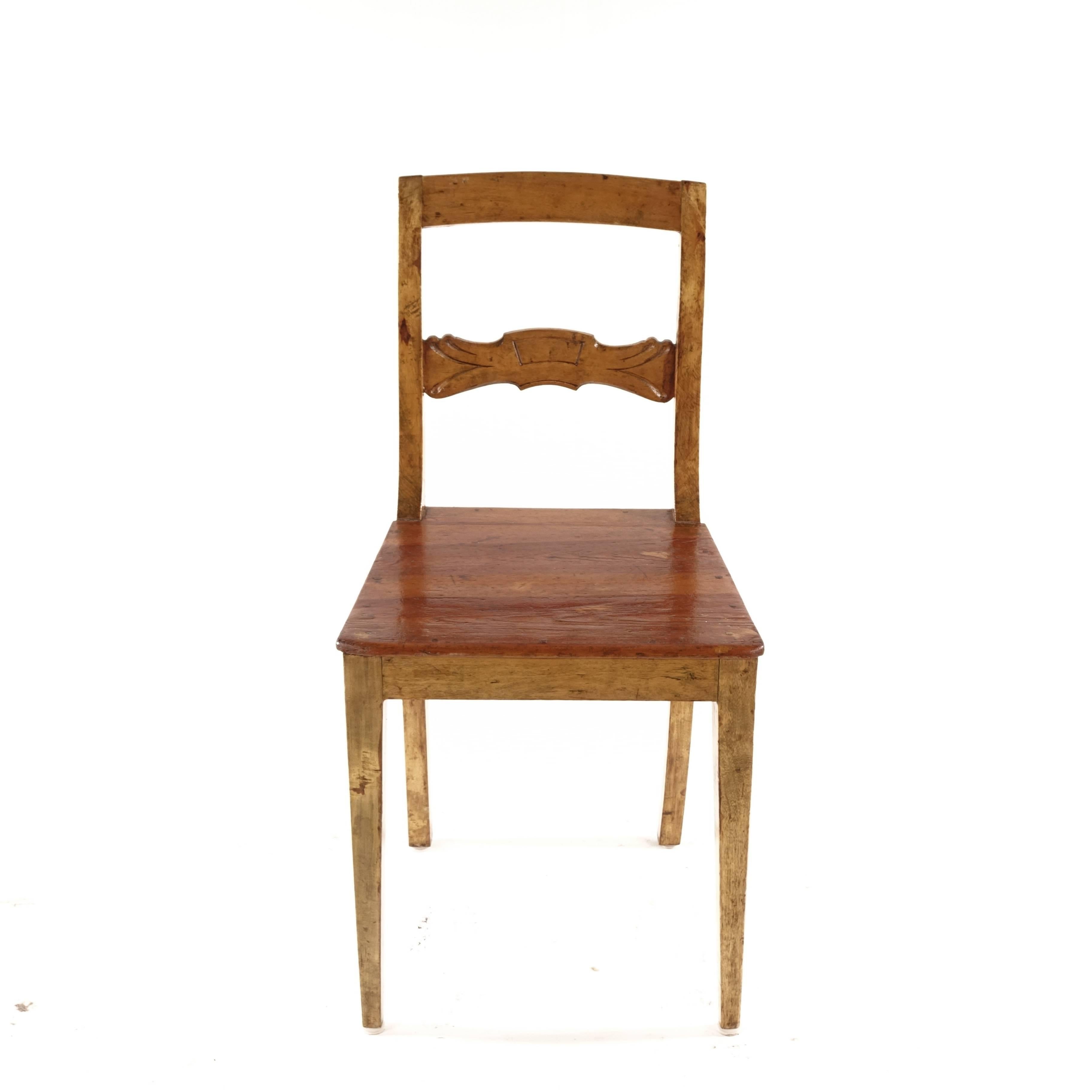 19th Century Swedish Chair of the Karl Johan/Empire Era, Pine and Birch, Late 1800s
