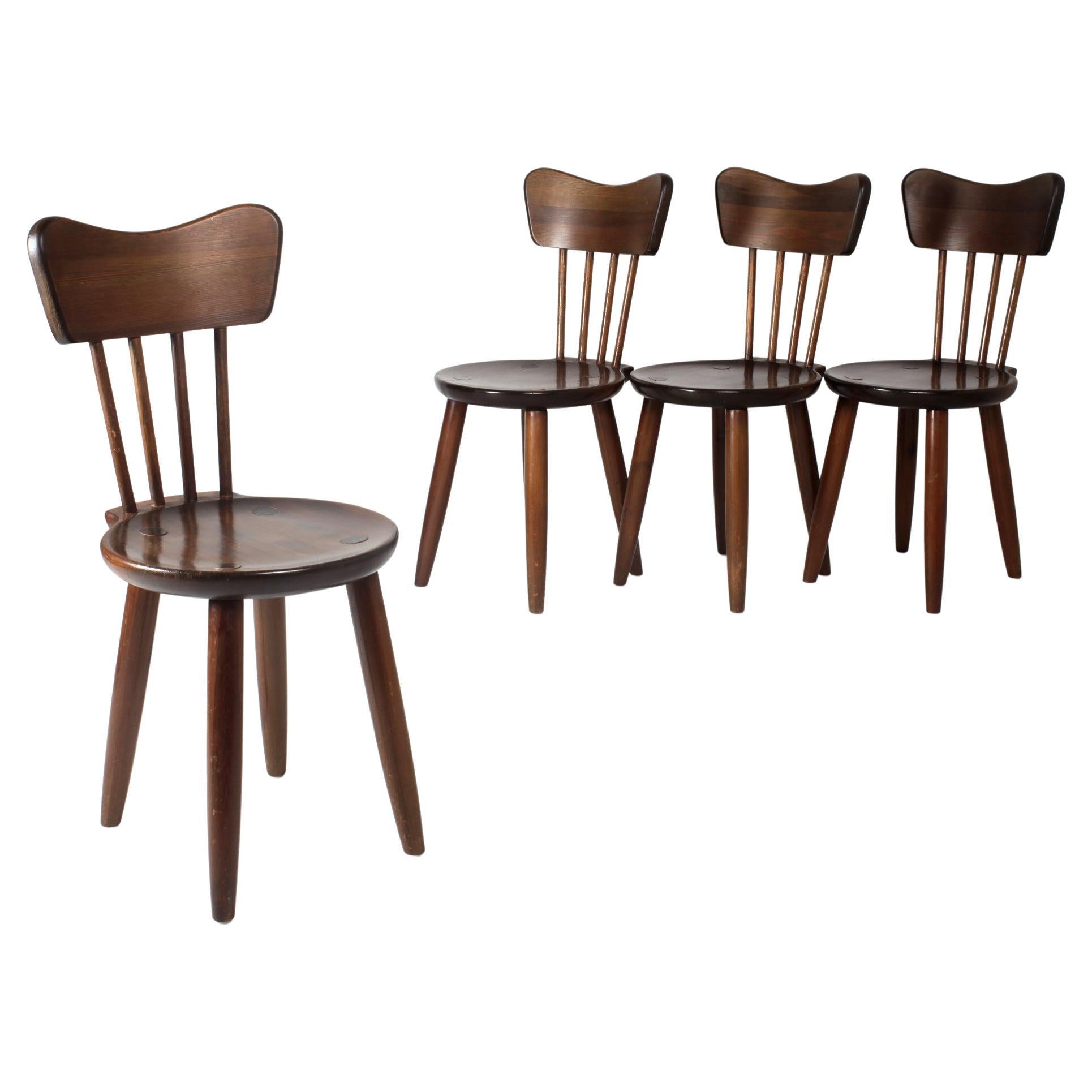 Swedish Chairs in Solid Pine Wood 1930 by Torsten Claeson