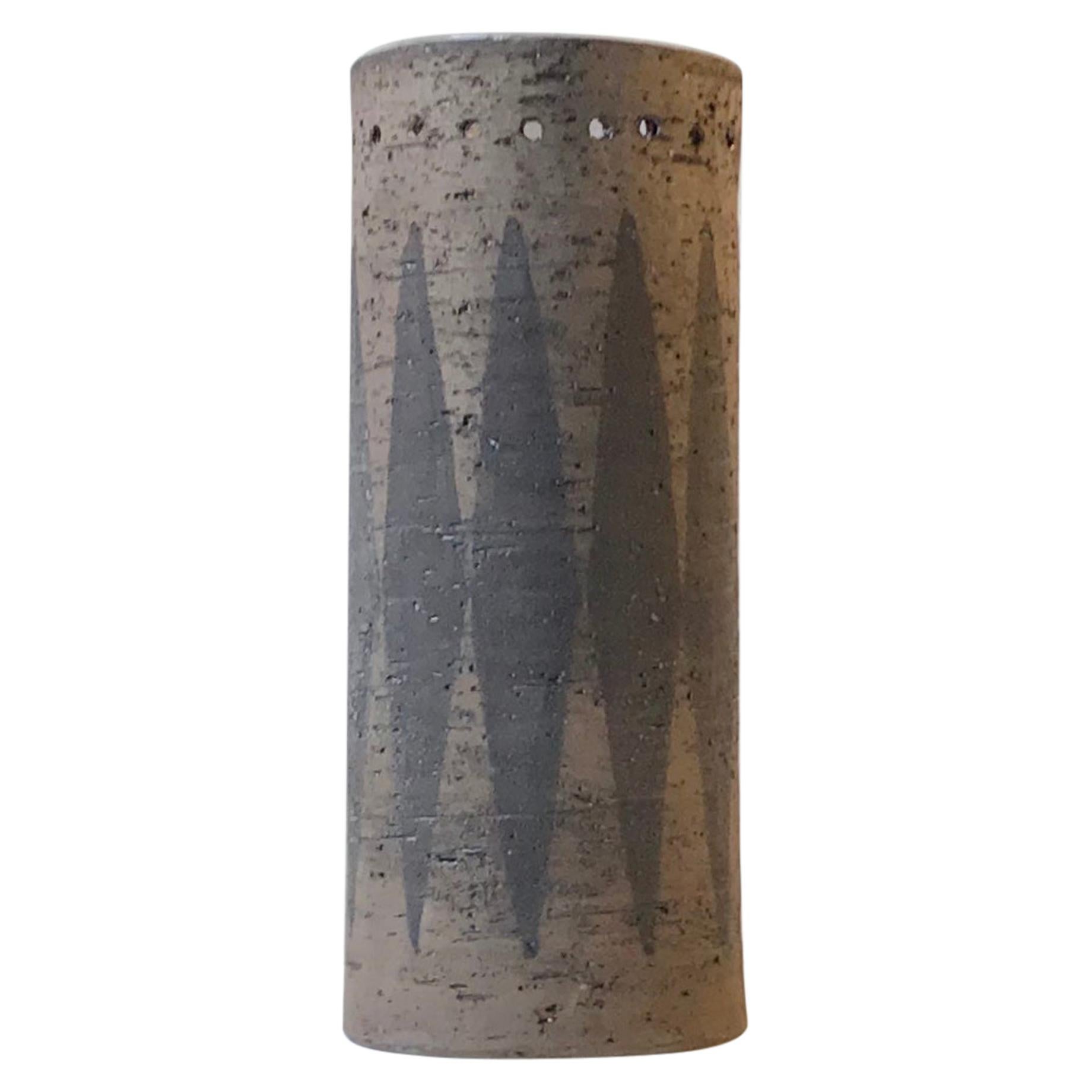 Swedish Chamotte Vase with Arrows by Valeria G. Törnberg for Elbogen For Sale