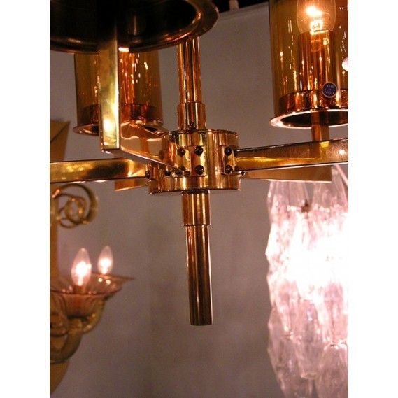 Brass Swedish Chandelier by Hans-Agne Jakobsson For Sale