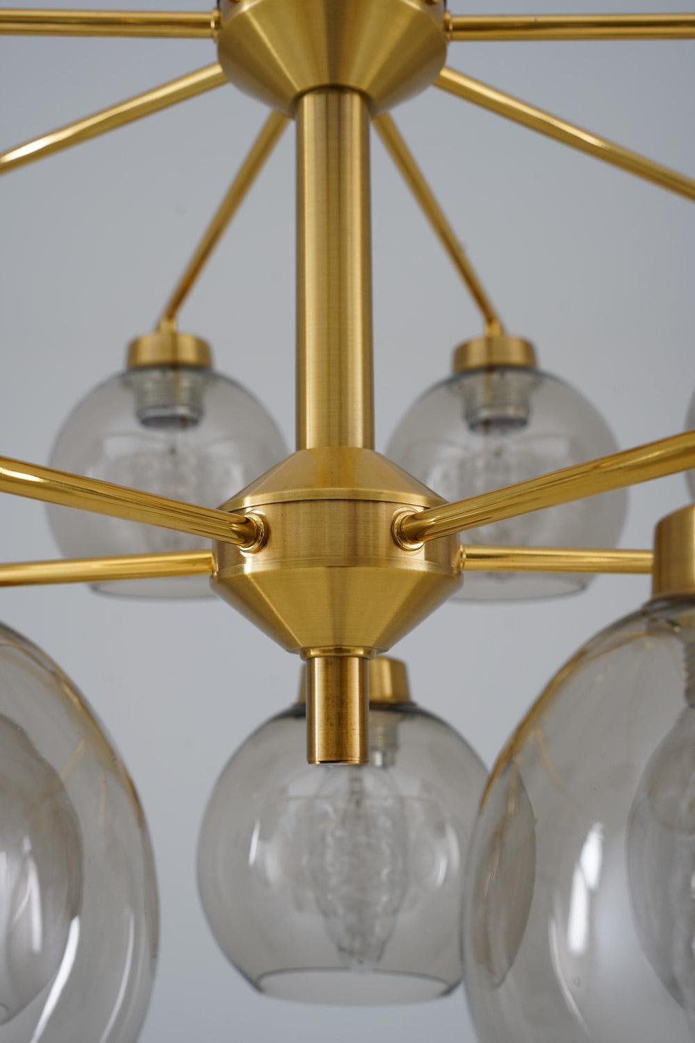 Swedish Chandeliers in Brass and Glass by Holger Johansson For Sale 2
