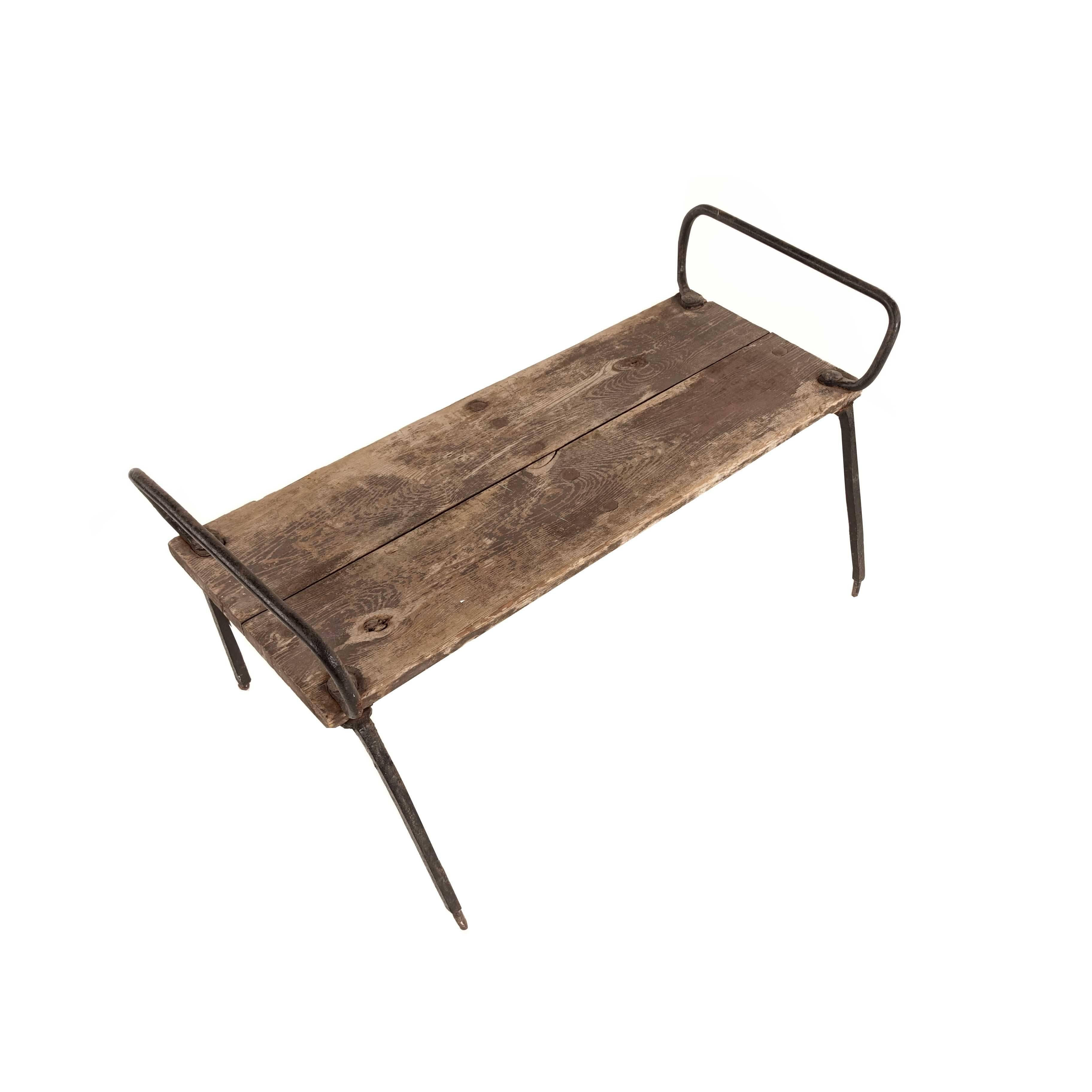 The most stunning patina on this checkmark that can be used as a bench, table or sideboard.