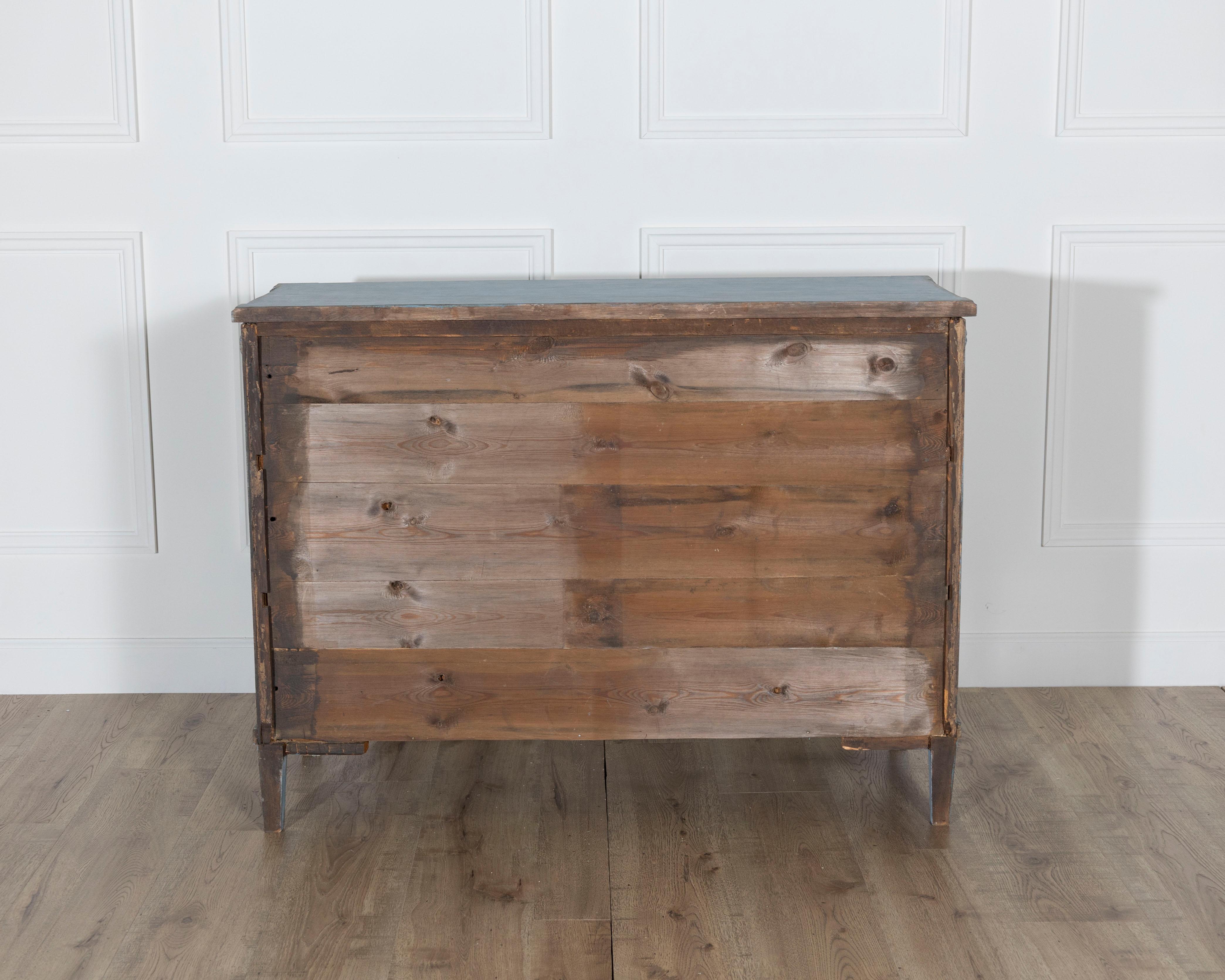 Swedish Chest of Drawers in Blue Paint, Circa 1860 For Sale 2