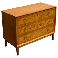 Swedish Chest of Drawers in Burl Elm with Inlay