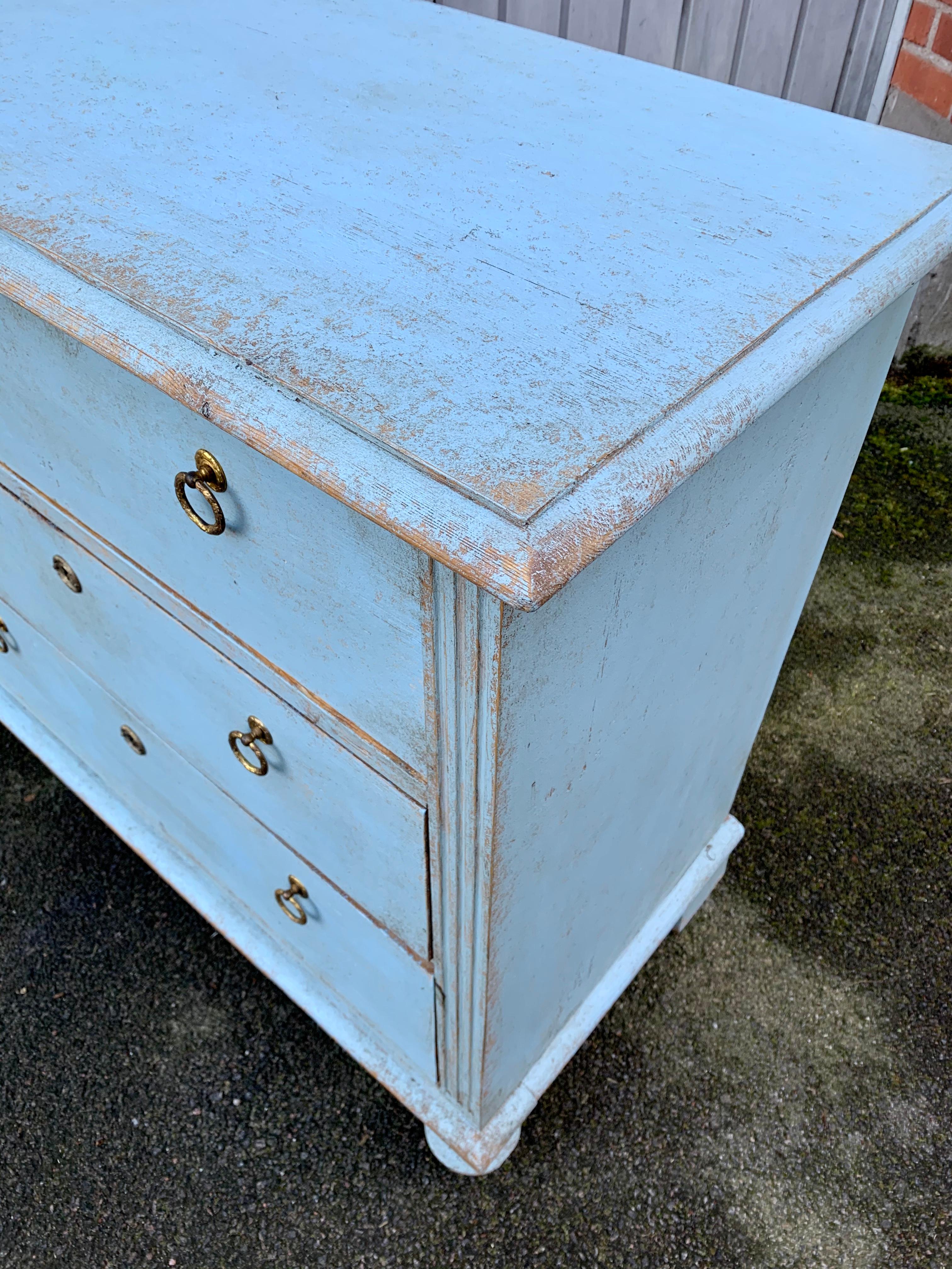 Swedish Chest Of Drawers In Light Blue Paint Gustavian Style 3