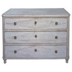 Swedish Chest of Drawers with Reeded Lozenges