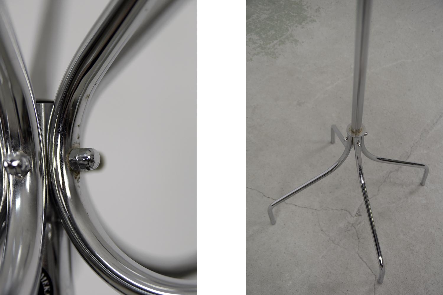 Swedish Chromed Steel Piccolo Floor Rack from Rörmekano and Skånes Fagerhult AB In Good Condition In Warszawa, Mazowieckie