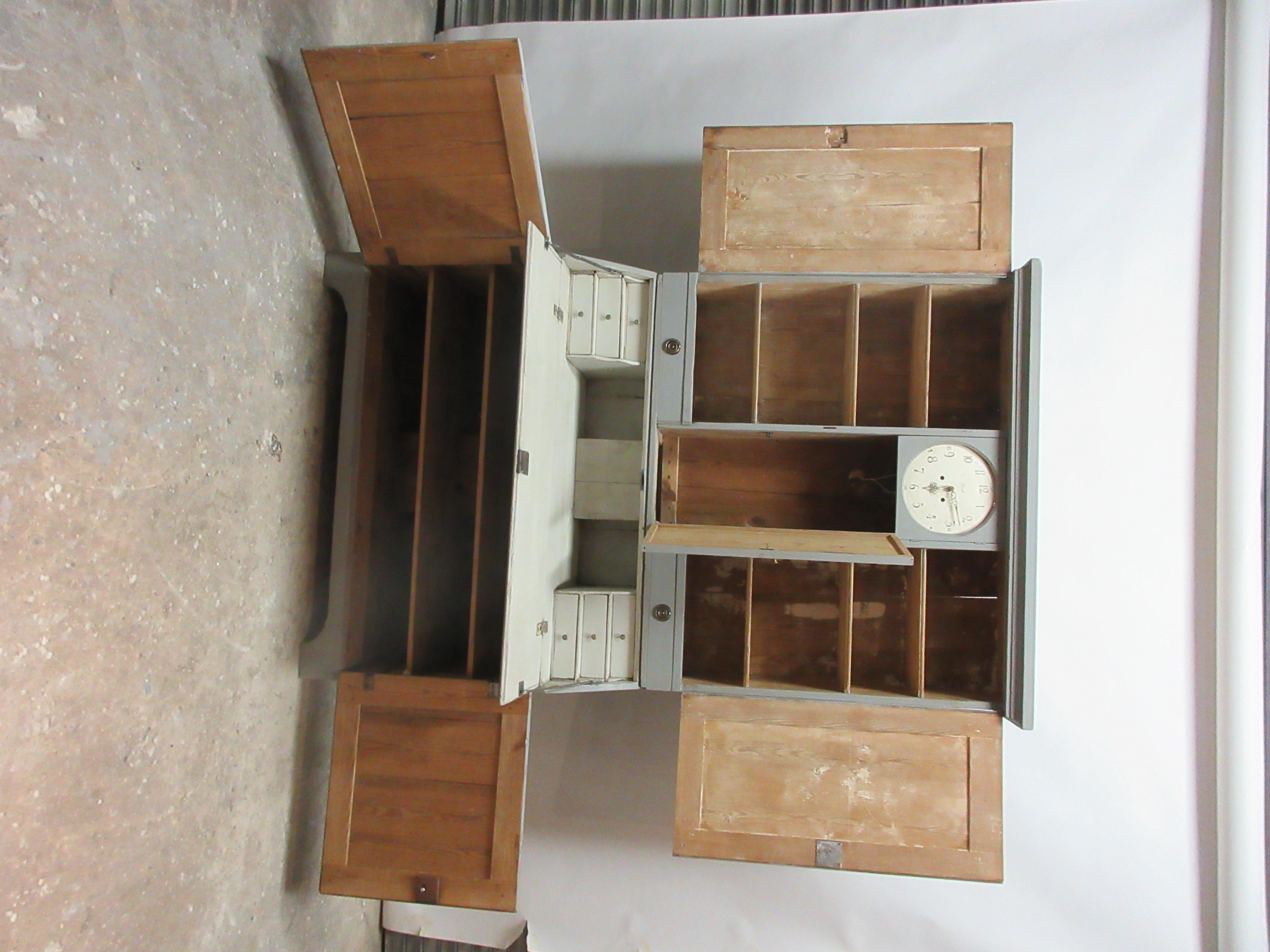 This is a Swedish clock secretary Hutch. It has been restored and repainted with 