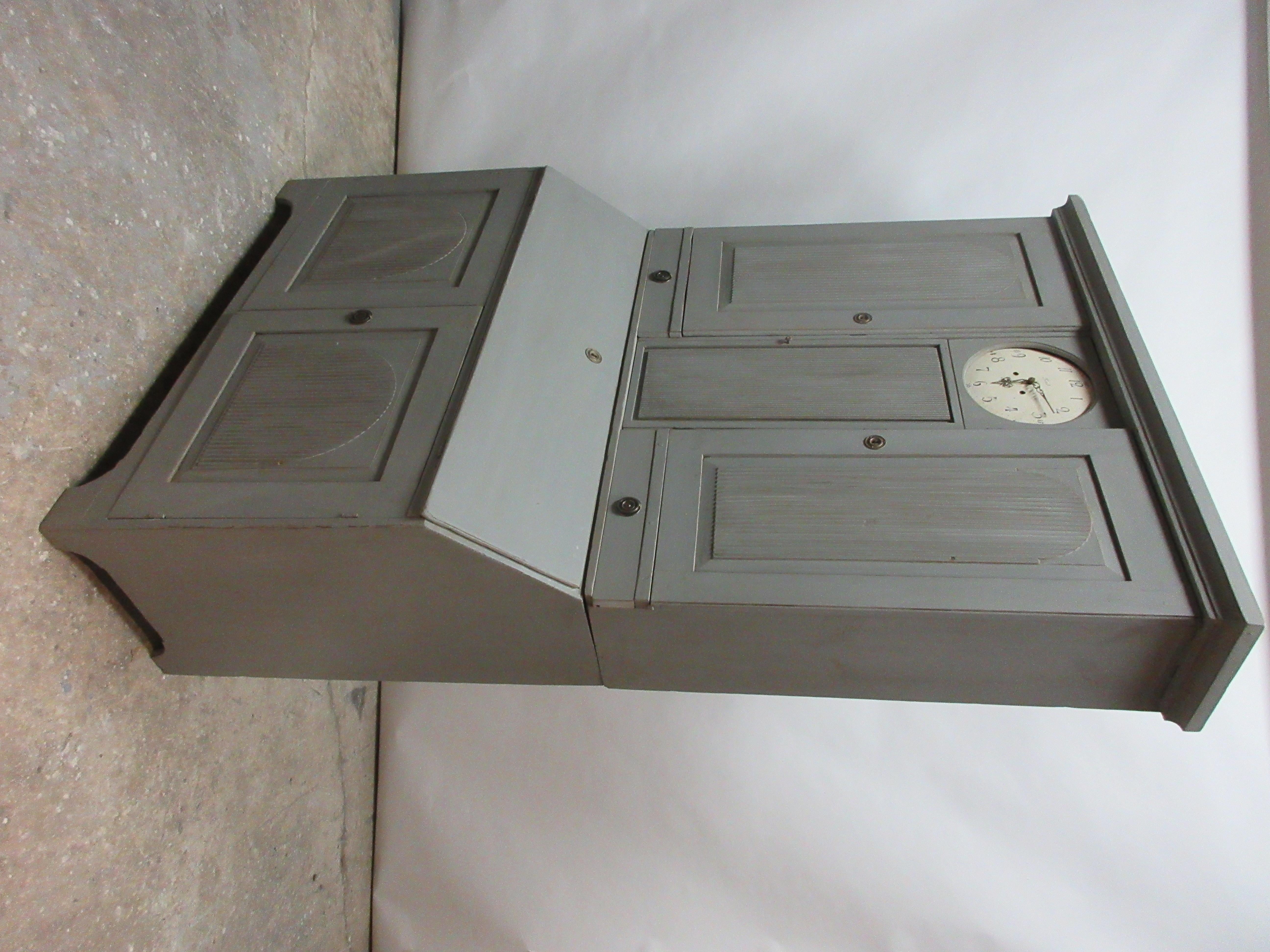 Gustavian Swedish Clock Secretary Hutch