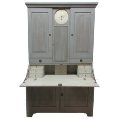 Antique Swedish Clock Secretary Hutch