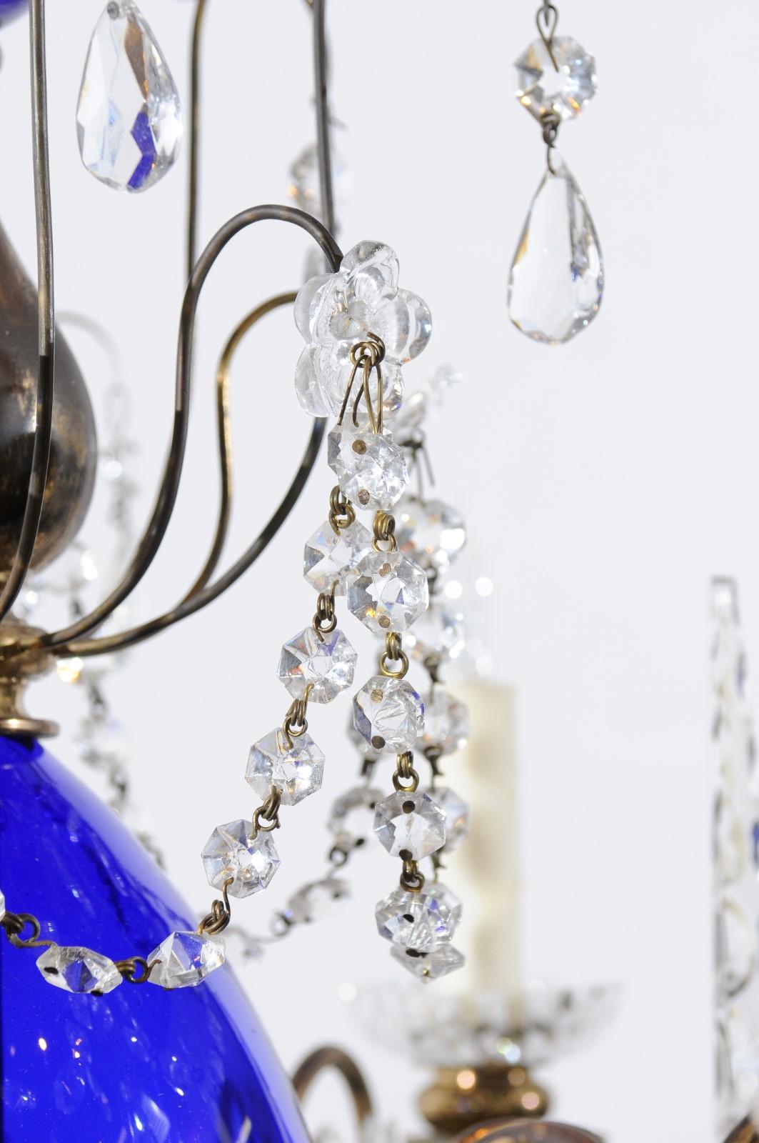 cobalt blue glass chandelier