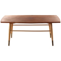 Swedish Coffee Table in Birch and Oak, 1960s