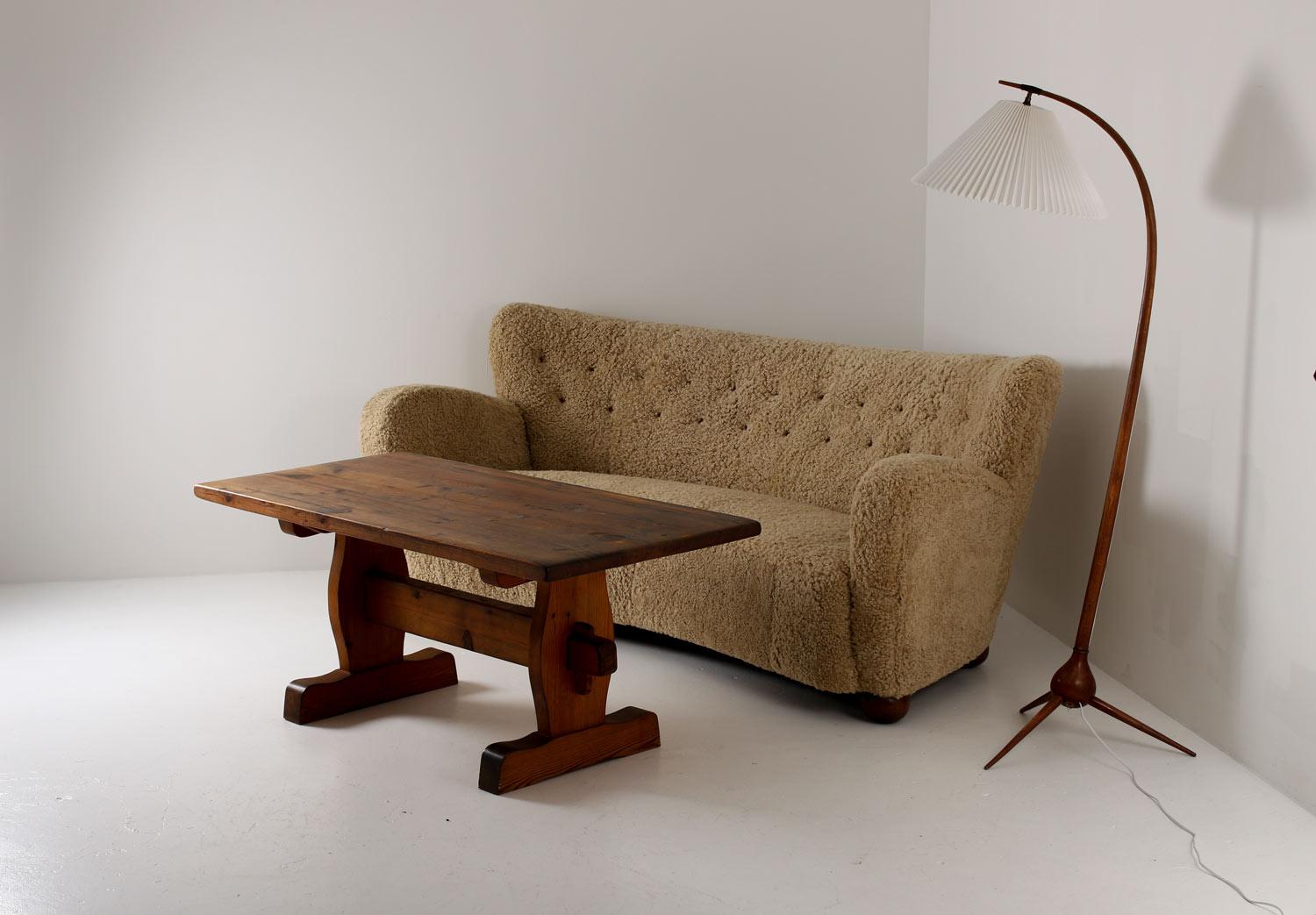 Mid-Century Modern Swedish Coffee Table in Pine, 1930s For Sale