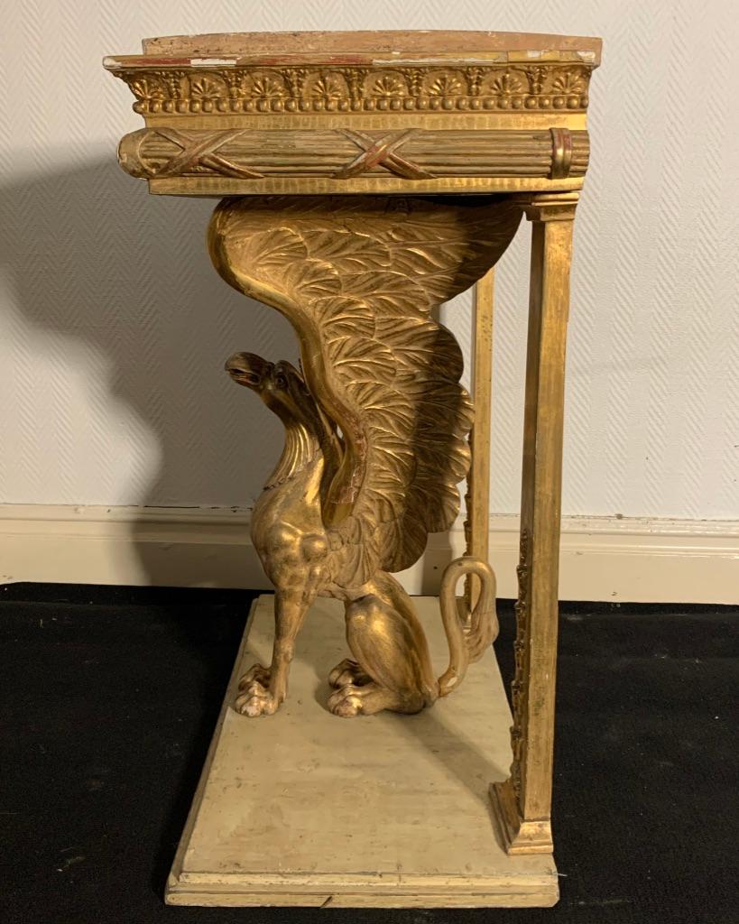 Swedish Console Table, Empire with Gilt Griffon In Good Condition For Sale In Stockholm, SE