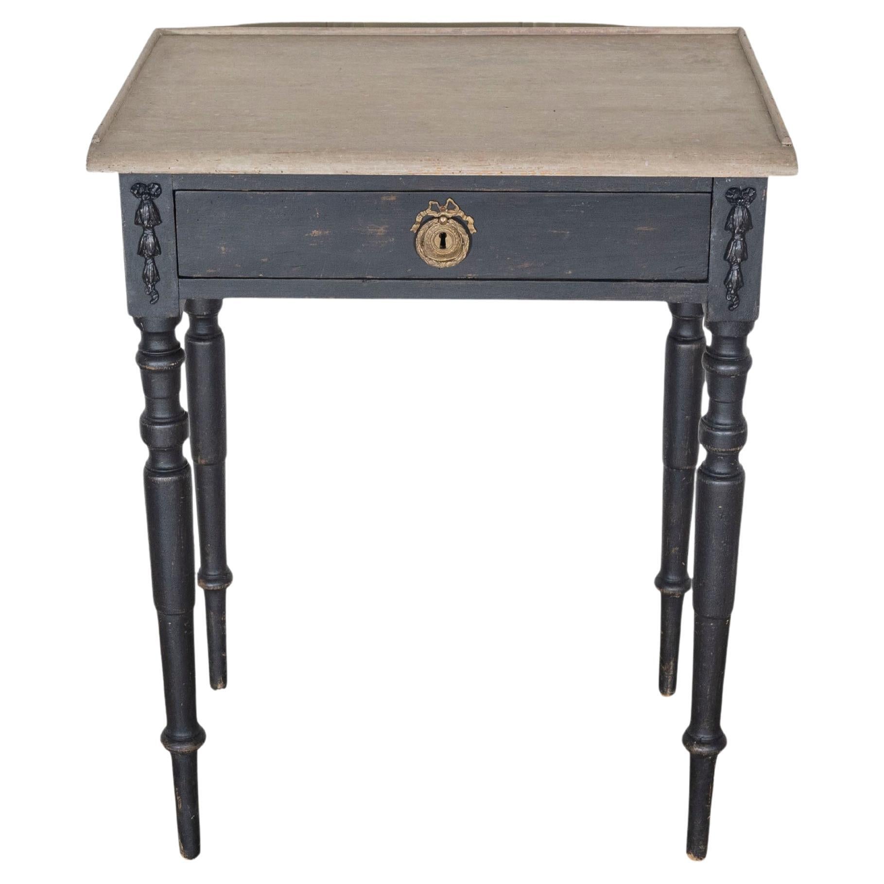 Swedish Console Table with Gallery Edge and Contrasting Painted Top, circa 1880 For Sale