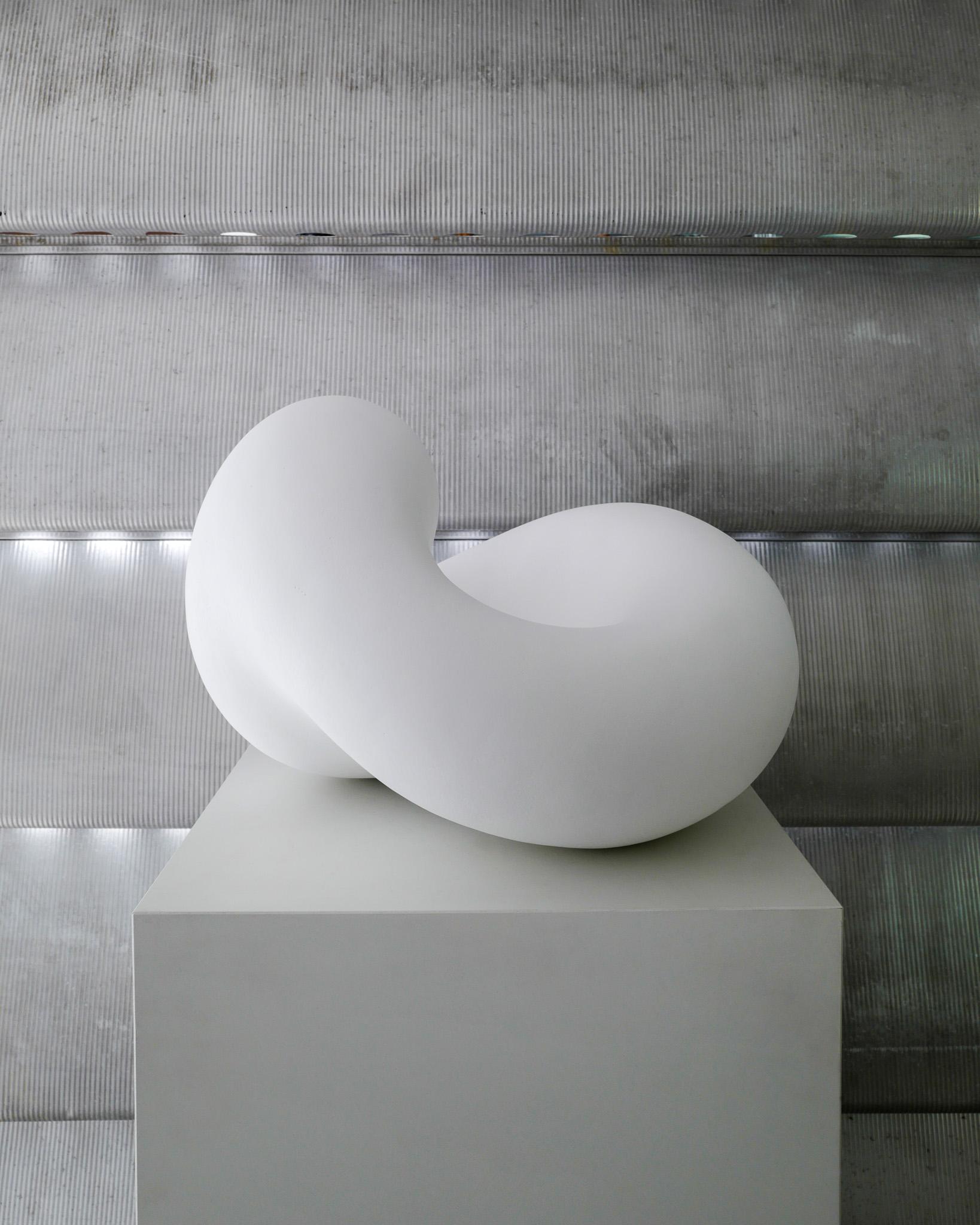 Scandinavian Modern Swedish Contemporary White Free Form Stoneware Sculpture by Eva Hild, 2000 For Sale
