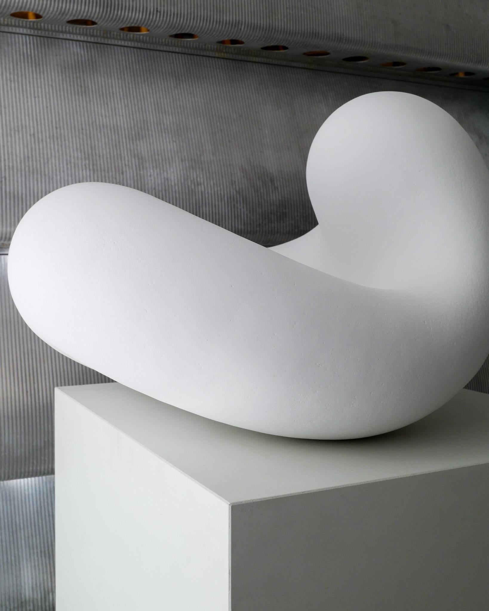 Swedish Contemporary White Free Form Stoneware Sculpture by Eva Hild, 2000 For Sale 4
