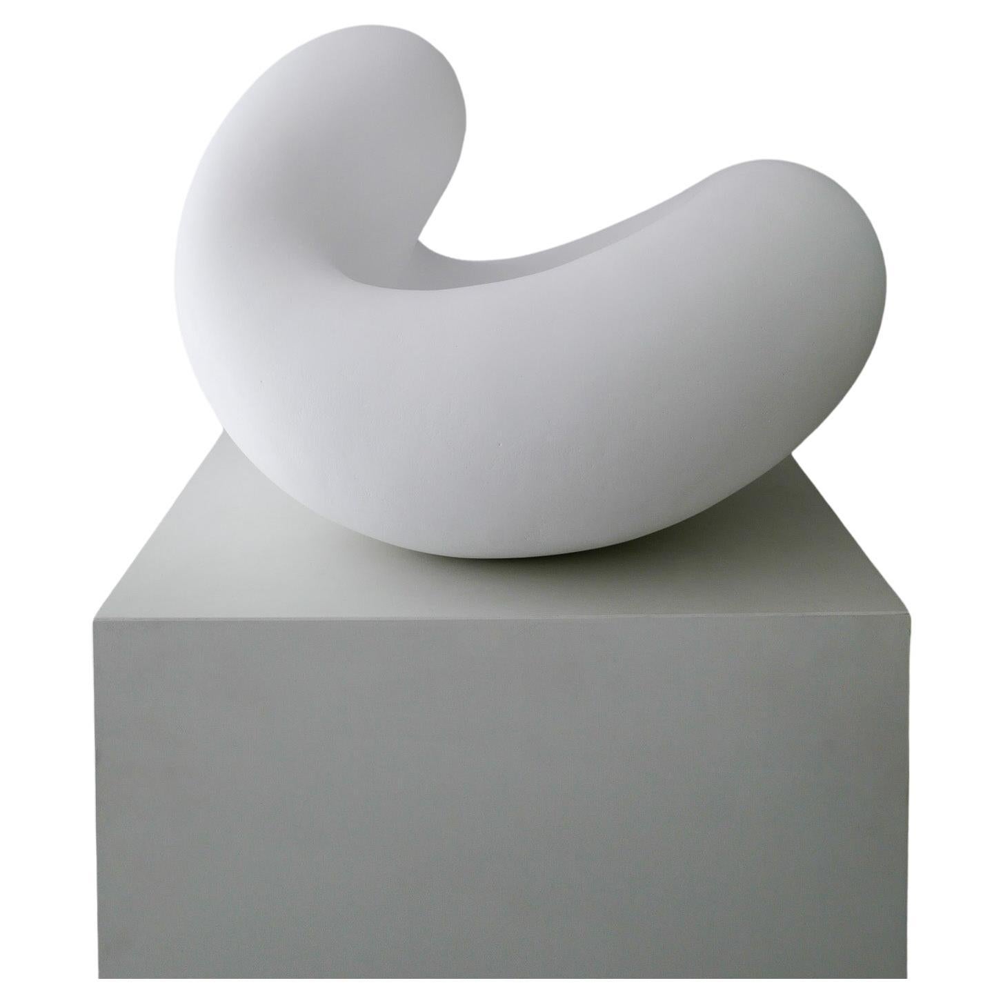 Swedish Contemporary White Free Form Stoneware Sculpture by Eva Hild, 2000 For Sale