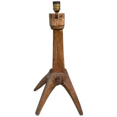 Swedish Converted Wooden Folk Art Candlestick Table Lamp