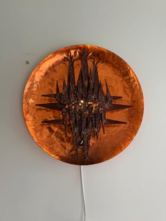 Lampada da parete svedese in rame e metallo di Ågårdens Konsthantverk, anni ’60