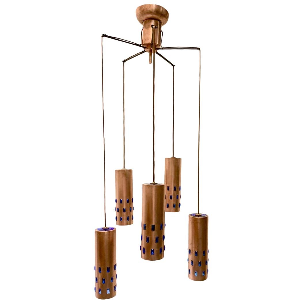 Swedish Copper Pendant Light Fixture For Sale