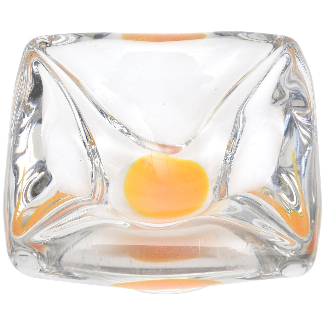 Swedish Coquille Flygsfors Handblown Glass Bowl im Angebot