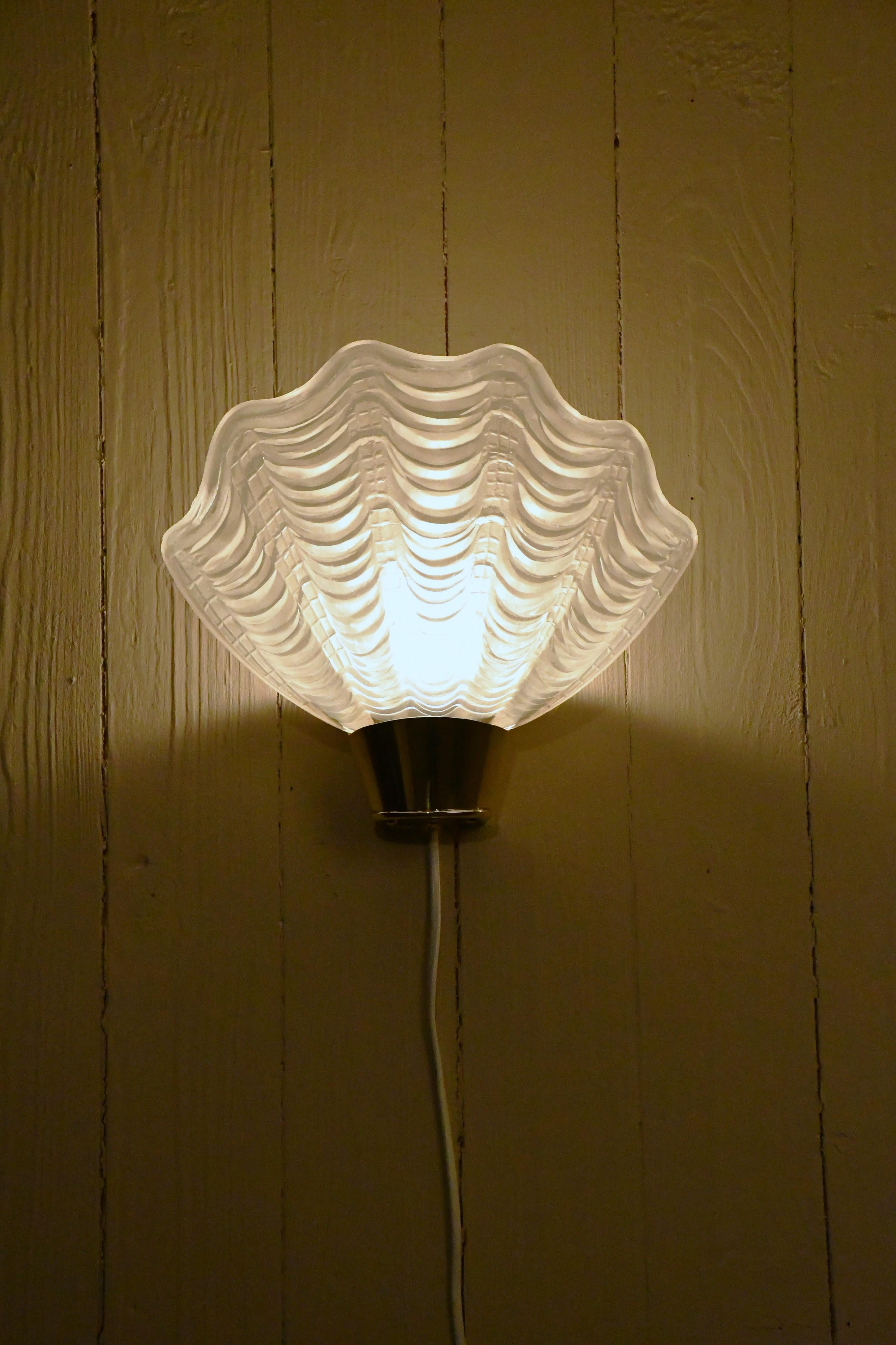 Swedish Coquille Sea Shell Wall Sconces from Asea, Late 1930s, Set of 2 In Good Condition For Sale In Värmdö, SE