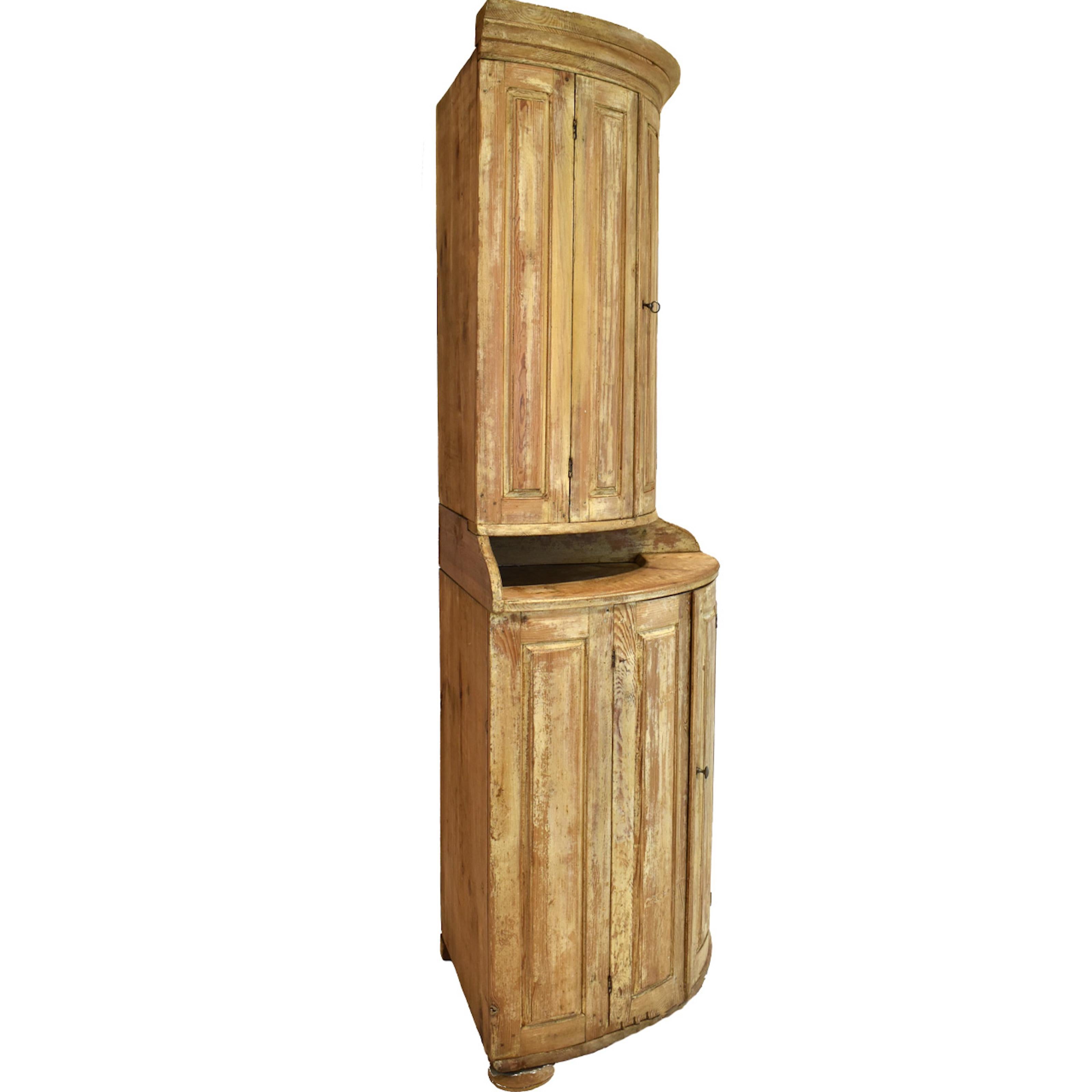 Wood Swedish Corner Cabinet, 19th Century