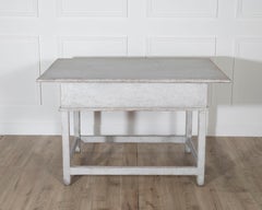 Swedish Country Pine Table with Drawer, circa 19th Century