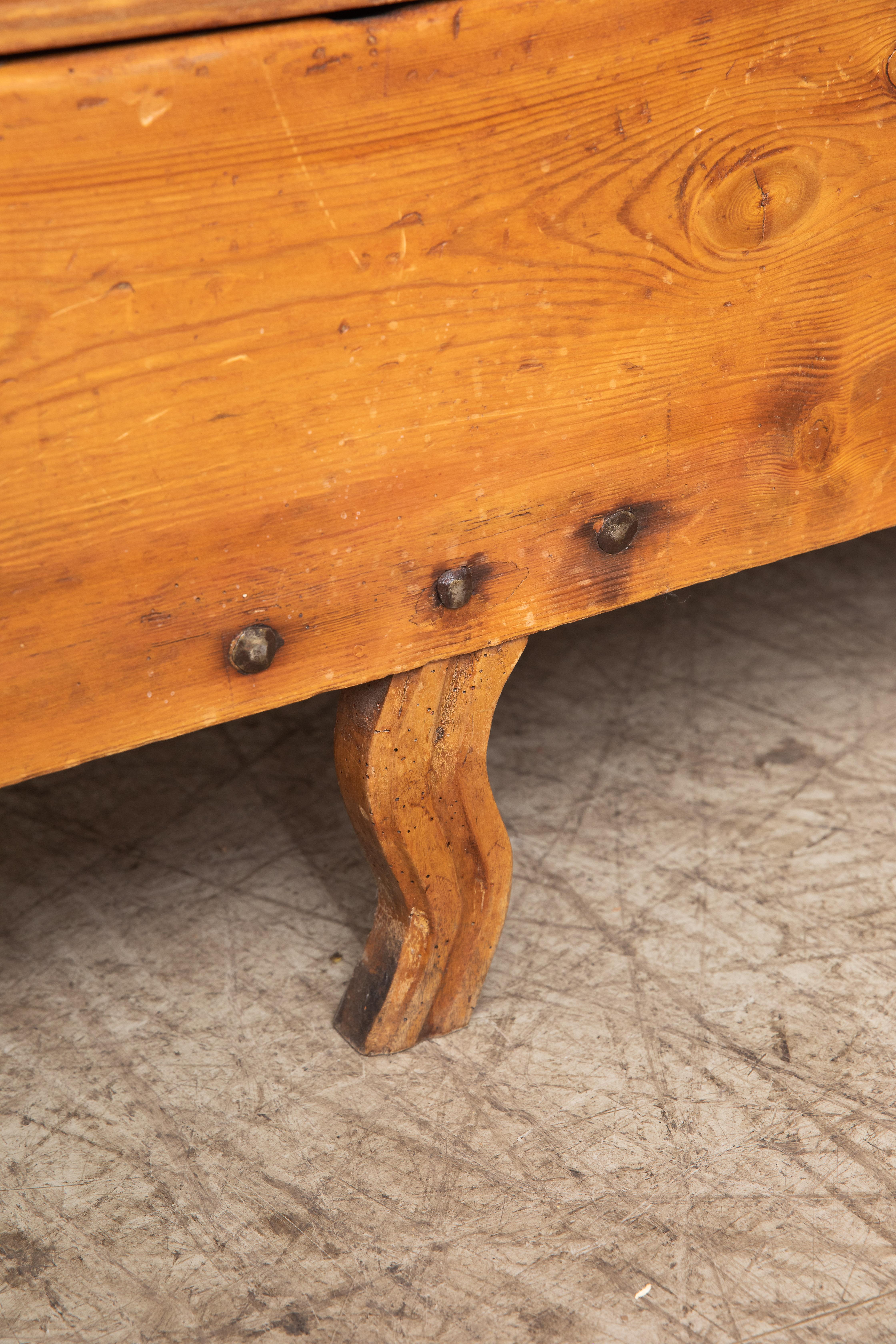 Swedish Country Style Pine Bench 19th Century 3