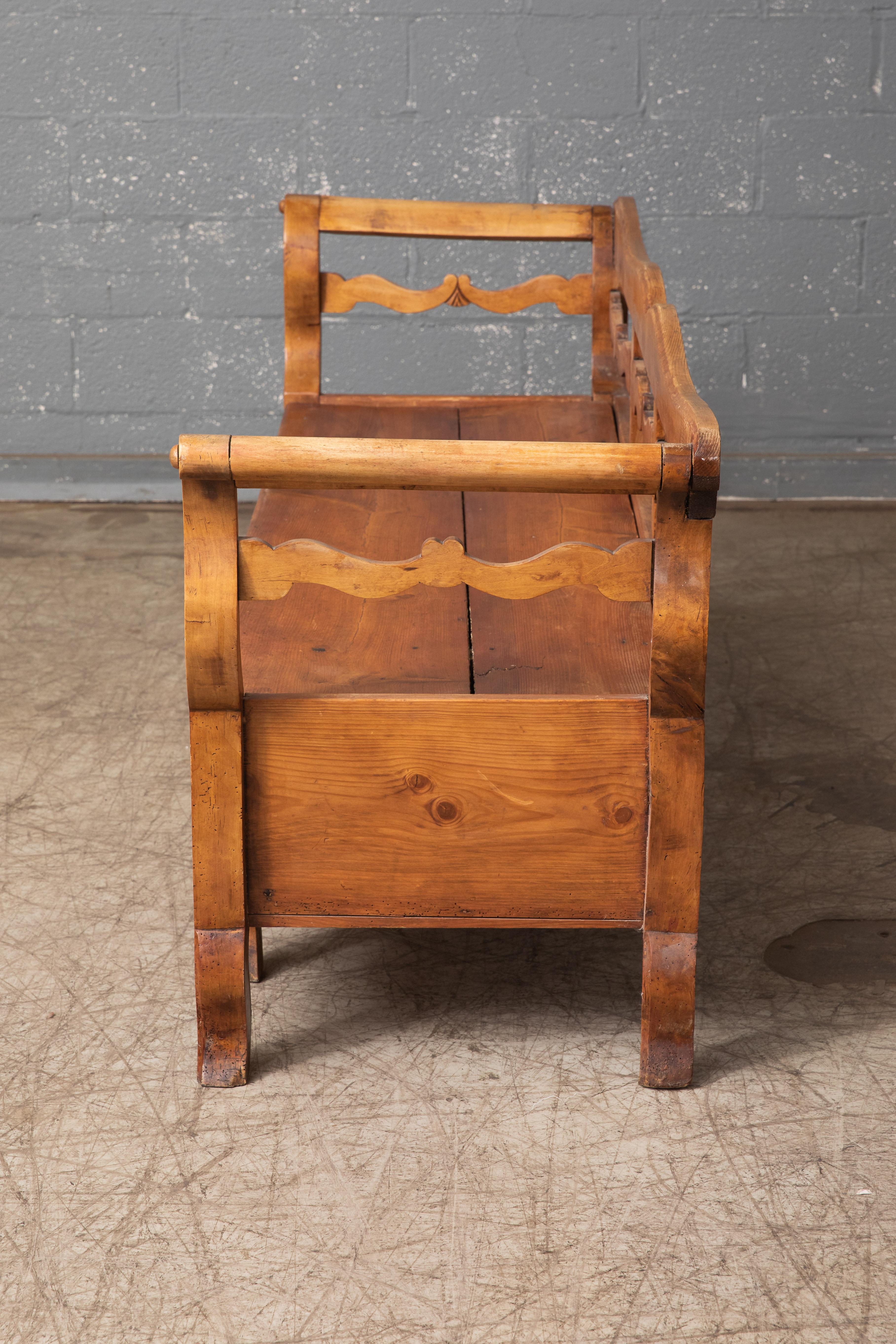 Swedish Country Style Pine Bench 19th Century 1