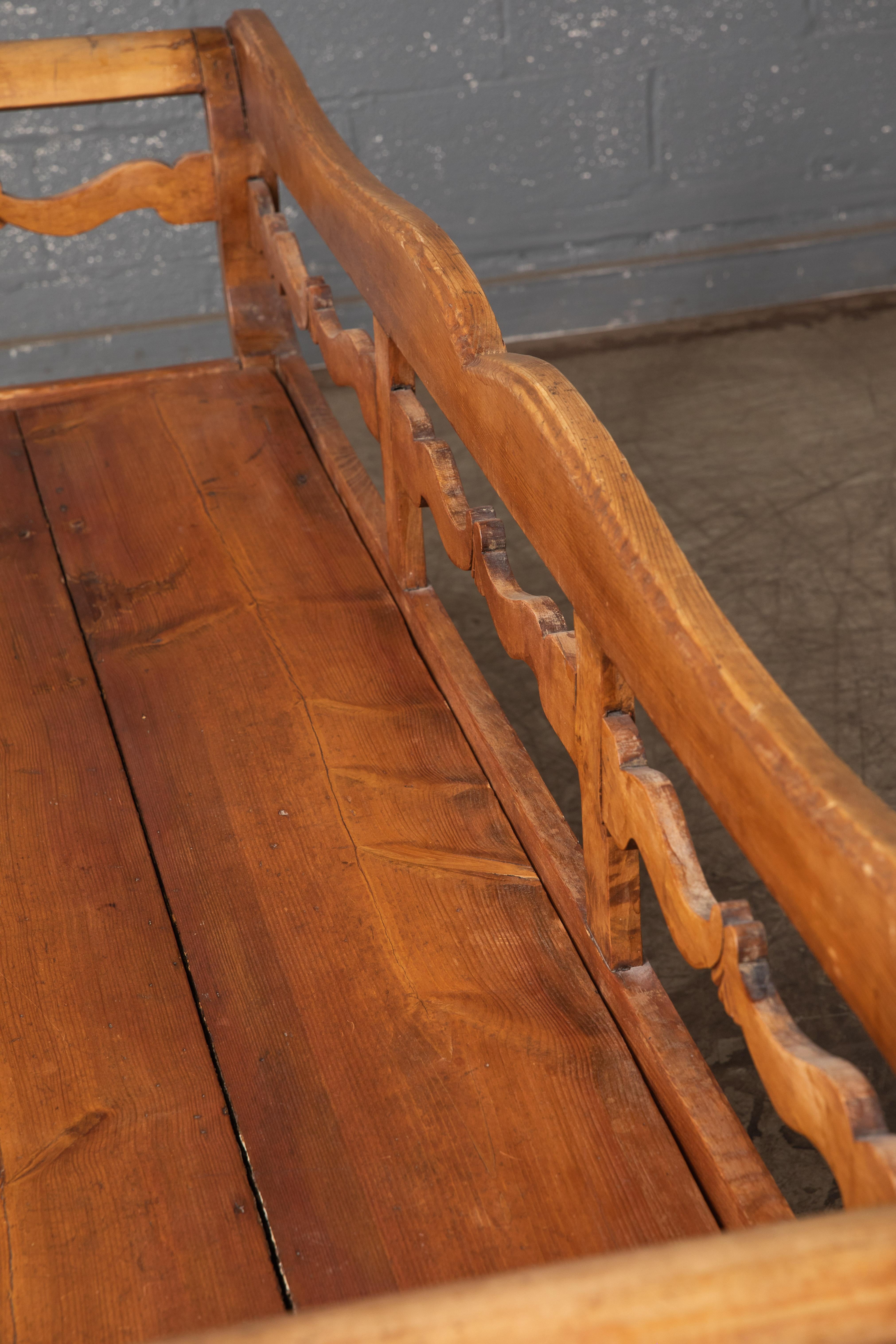 Swedish Country Style Pine Bench 19th Century 2