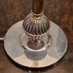 Joyero de la corte sueca CG Hallberg, lámpara de mesa, placa de plata, Gracia sueca Años 30