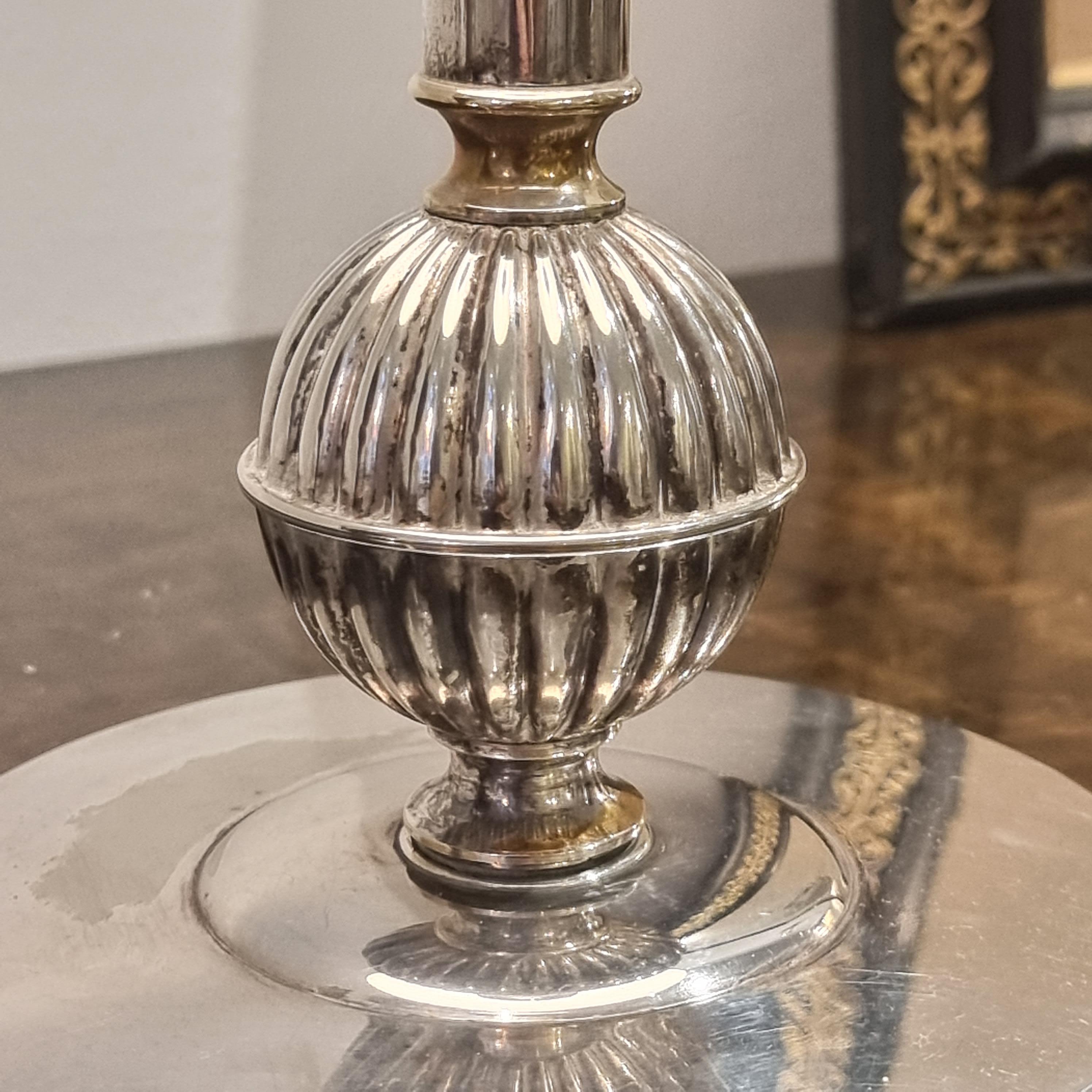 Art Deco Swedish Court Jeweler CG Hallberg, table lamp, silver plate, Swedish Grace 1930s For Sale