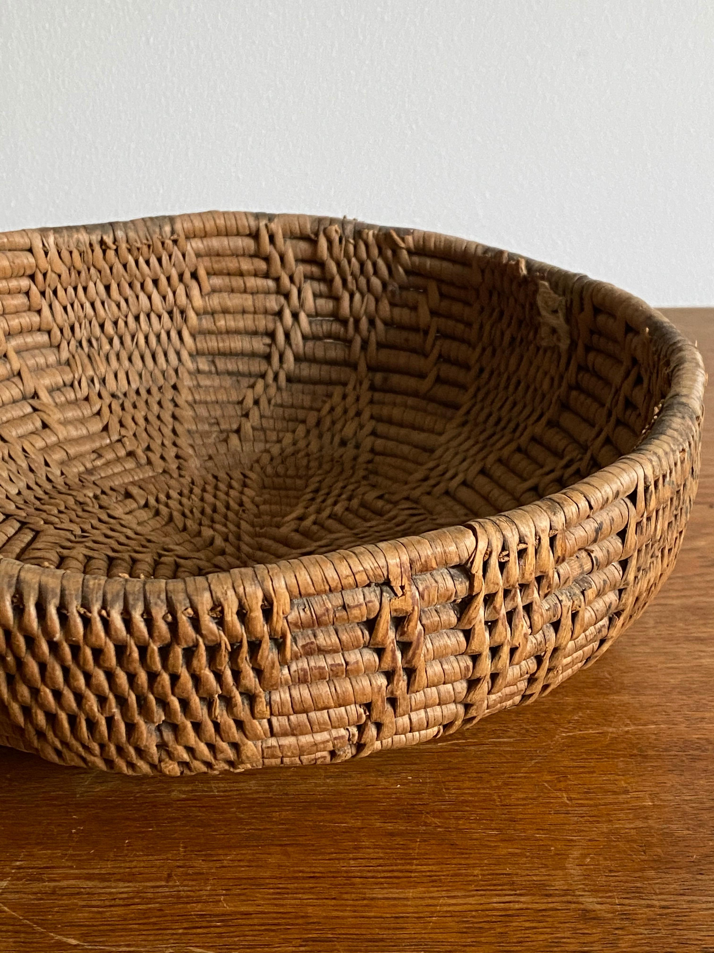 Swedish Craft, Basket or Bowl, Woven Fir Root, Sweden, 19th Century In Fair Condition In High Point, NC